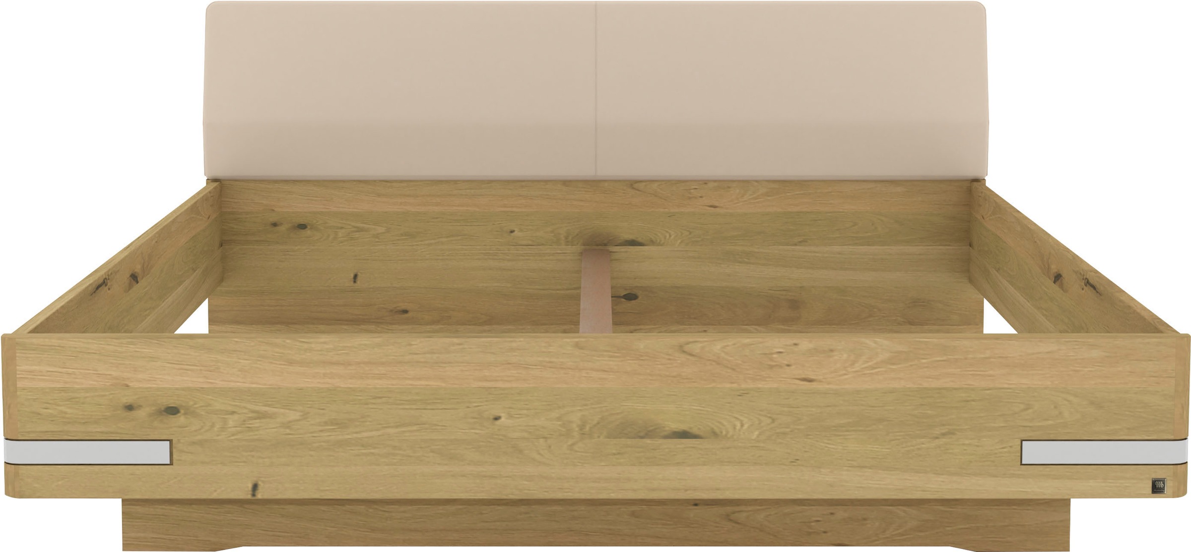 Musterring Holzbett »Savona«, (Belastbarkeit 220 Kg, 4-fache Liegehöhenverstellung, MADE IN GERMANY), Kopfteil Kunstleder Champagner, Details in Chrom, verschiedene Größen
