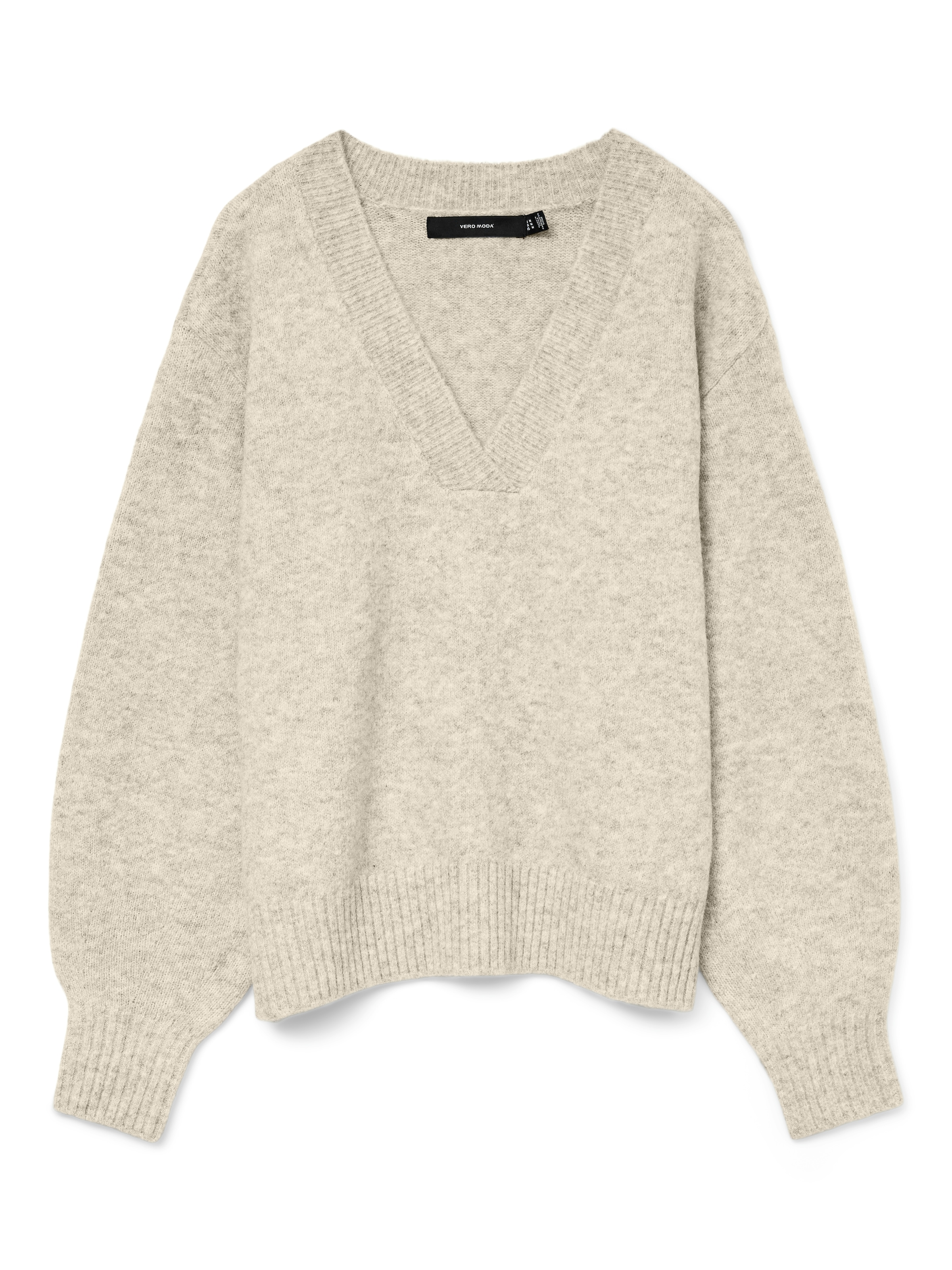 Vero Moda V-Ausschnitt-Pullover »VMBOOM LS V-NECK PULLOVER NOOS« Materialmix, mit Wolle und Stretch