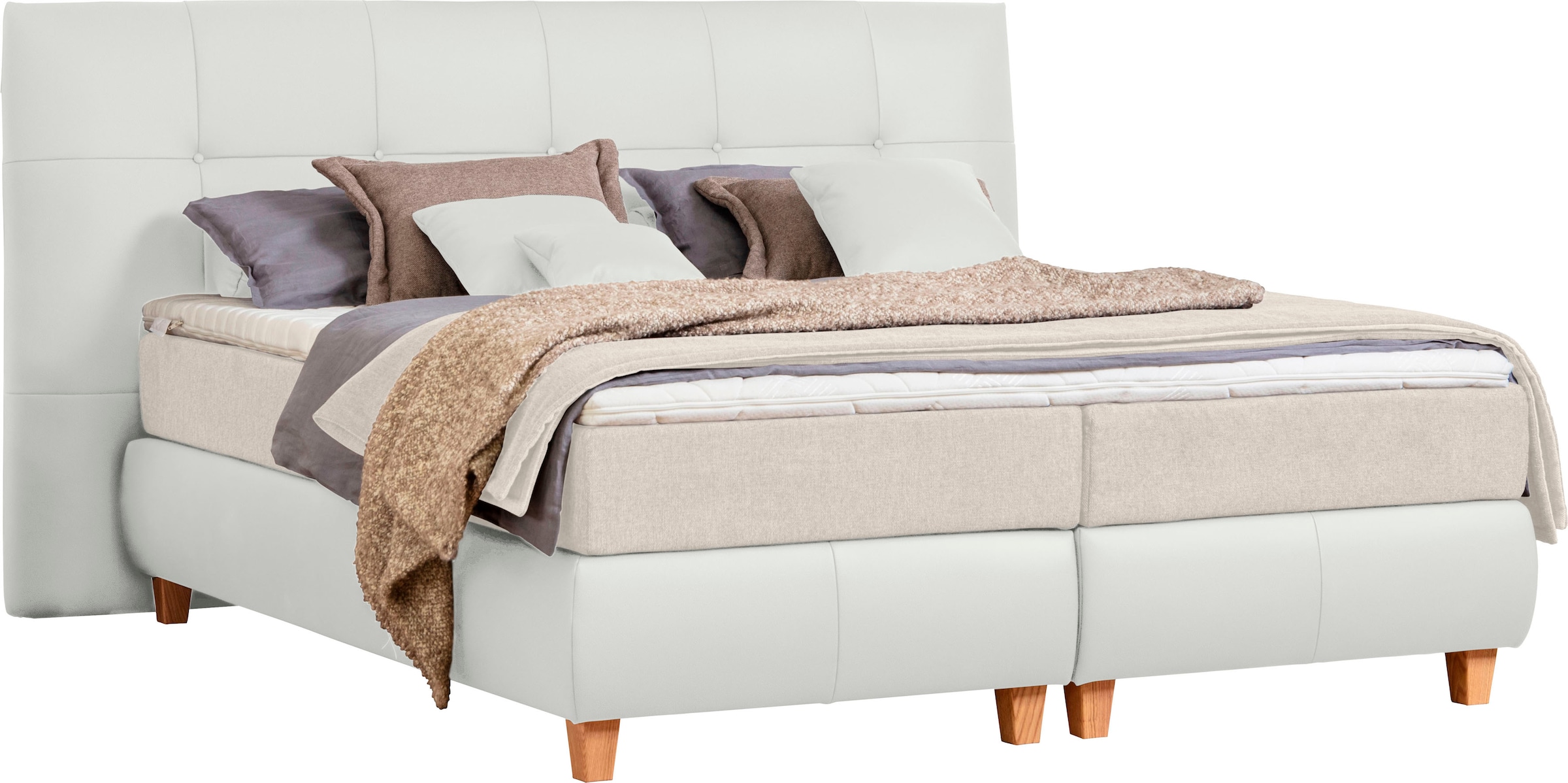 alina Boxspringbett »Luella«, ADA trendline Boxspringbett, inkl. Matratze und Viscoschaum-Topper