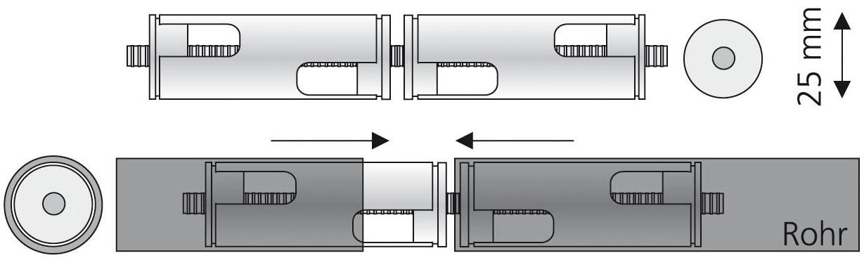 Liedeco Verbinder, (1 St.), für Ø 28 mm Gardinenrohre