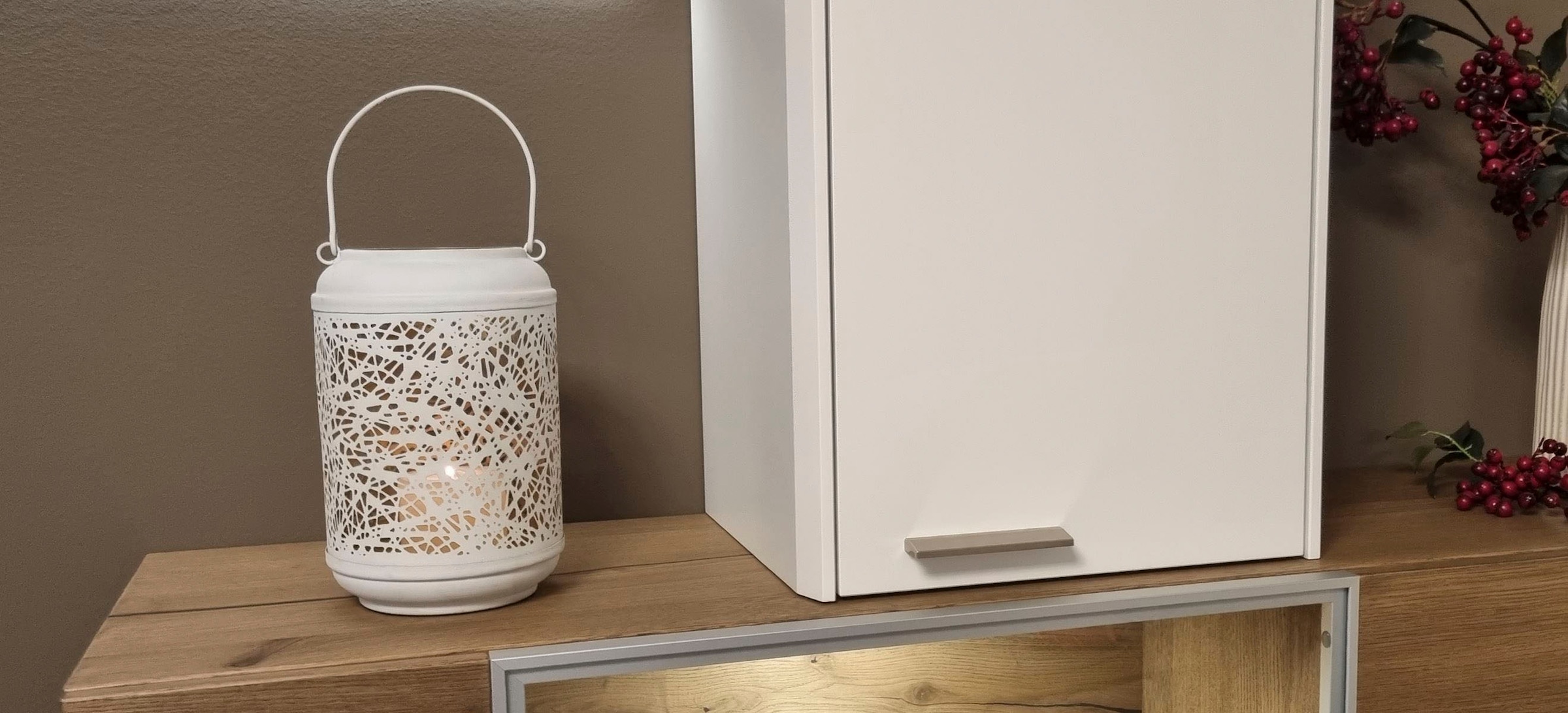 Ambiente Haus Kerzenlaterne »Laterne aus Metall in Weiß - (H) 24 cm«
