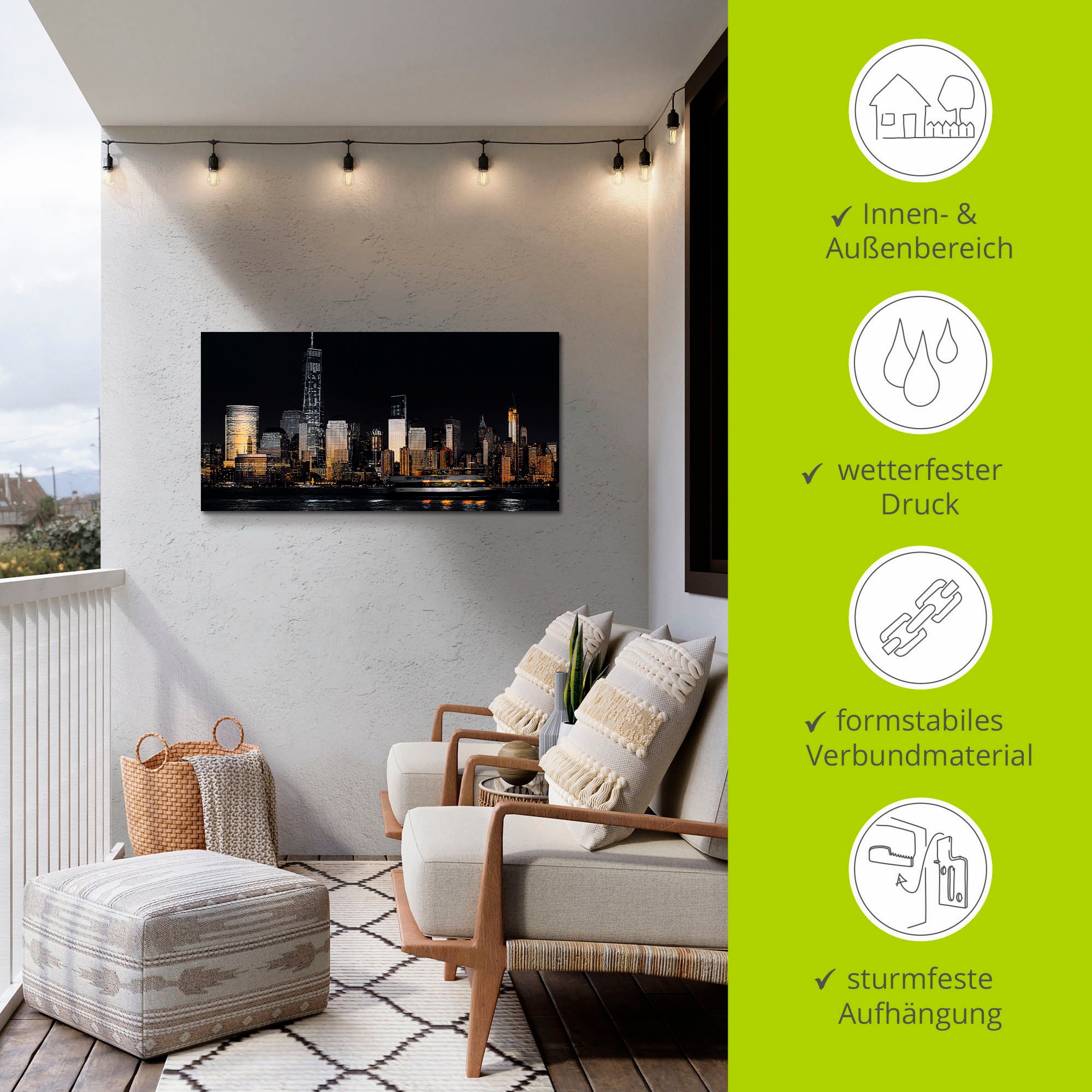 Artland Wandbild »New York Financial Distrikt« New York 1 Stk. tlg. als Alubild, Leinwandbild in verschied. Größen