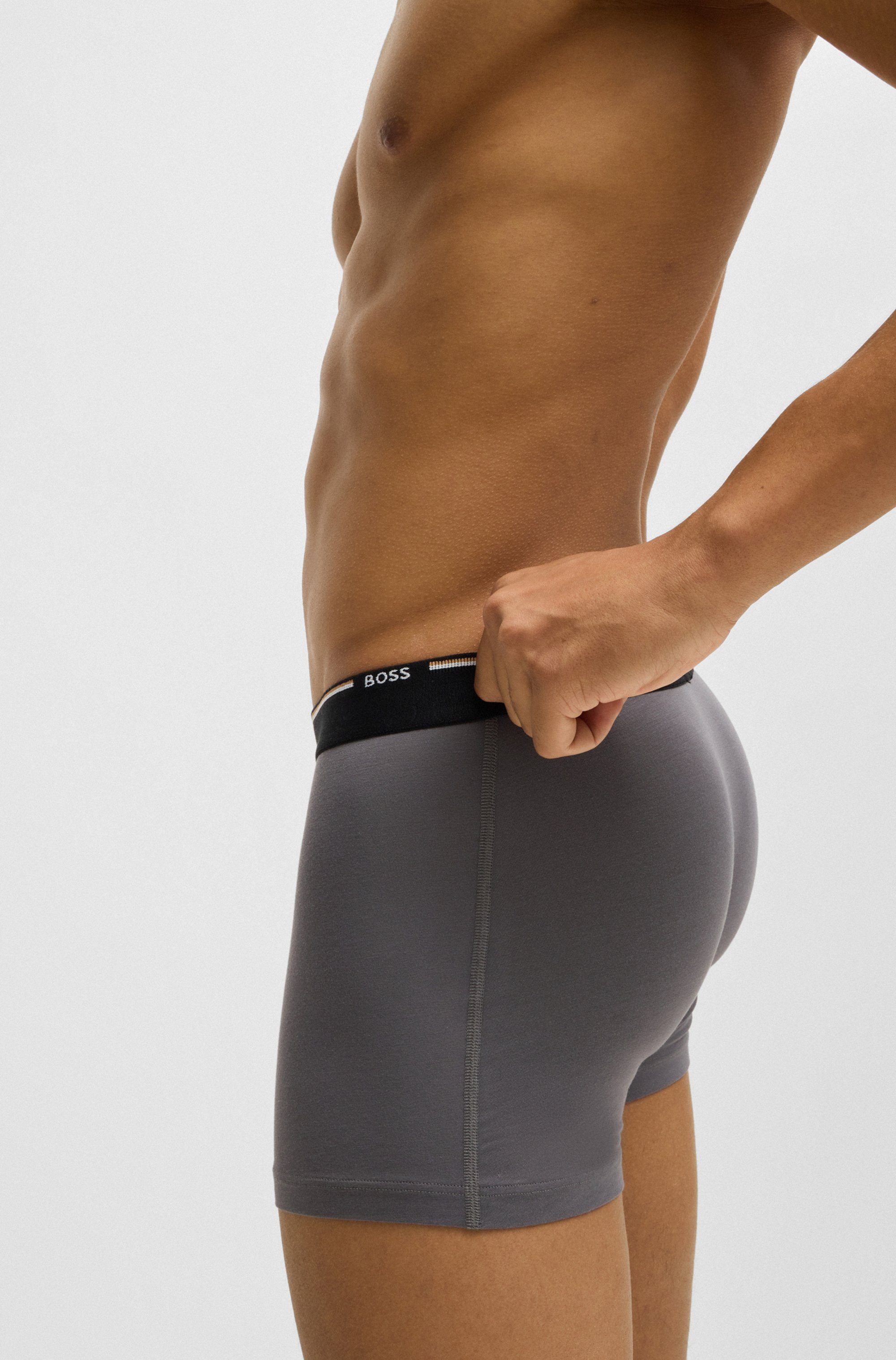BOSS Boxer »BoxerBr 3P Natura«, (Packung, 3 St.), mit Logoschriftzug auf dem Bund