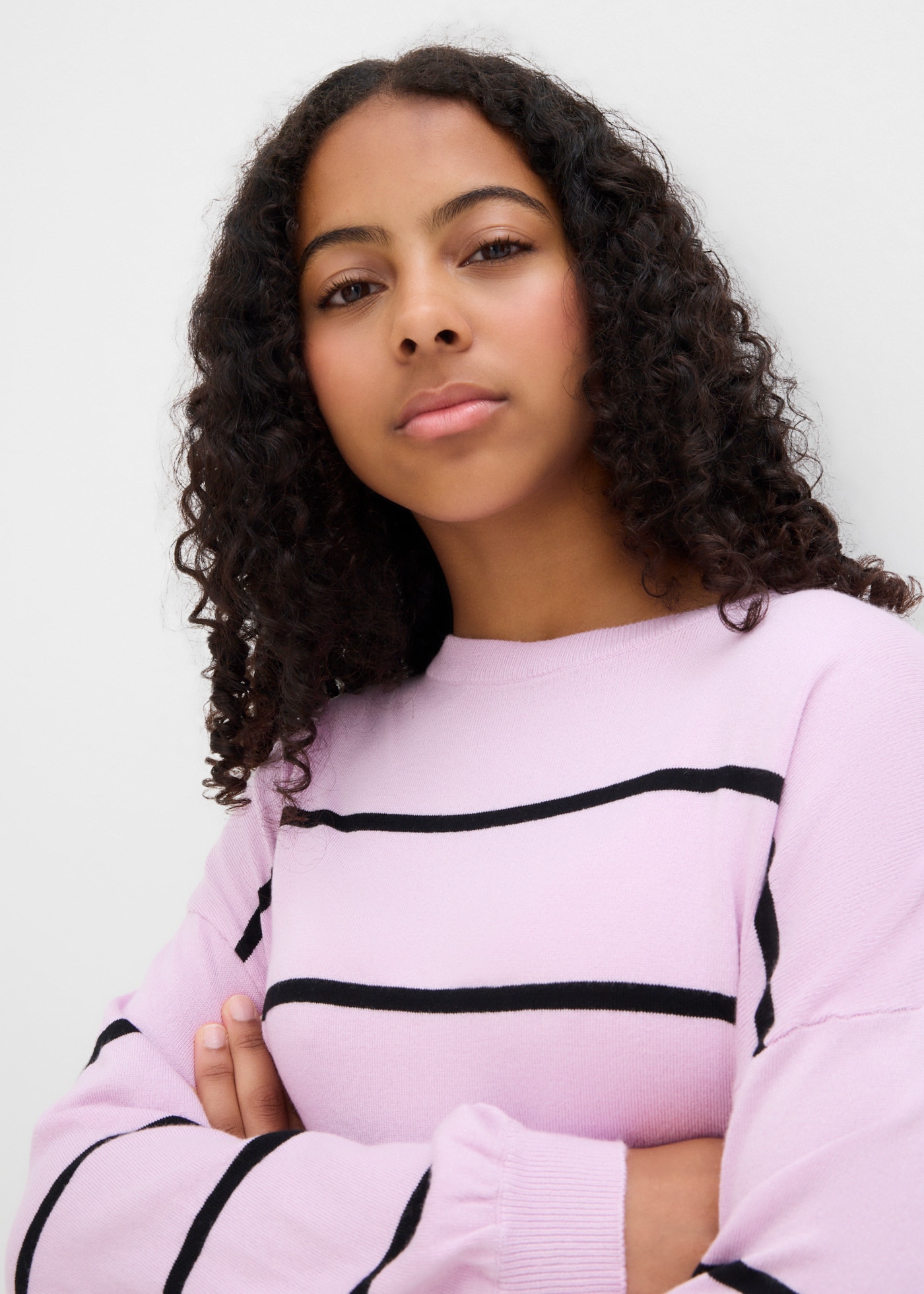 bonprix Strickpullover für Mädchen, klassischer Feinstrick, Regular Fit, im Casual-Stil