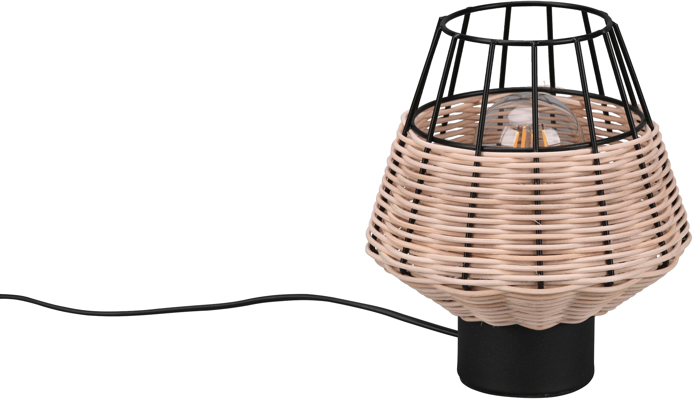 TRIO Leuchten Tischlampe »Borka«, aus Rattan, für Leuchtmittel 1 x E27