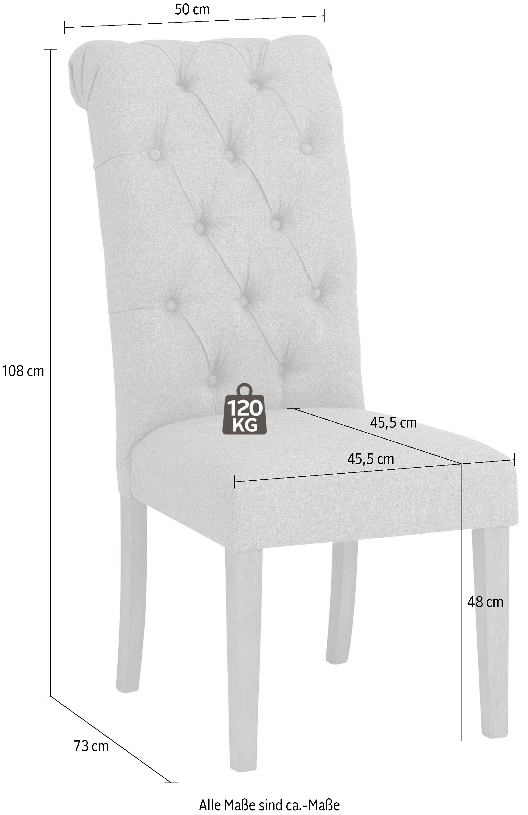 Home affaire Esszimmerstuhl »Liao, TOPSELLER!, OTTOs Choice«, (Set), Webstoff-Struktur (100% Polyester), 2er-Set, mit edler Knopfheftung in der Rückenlehne