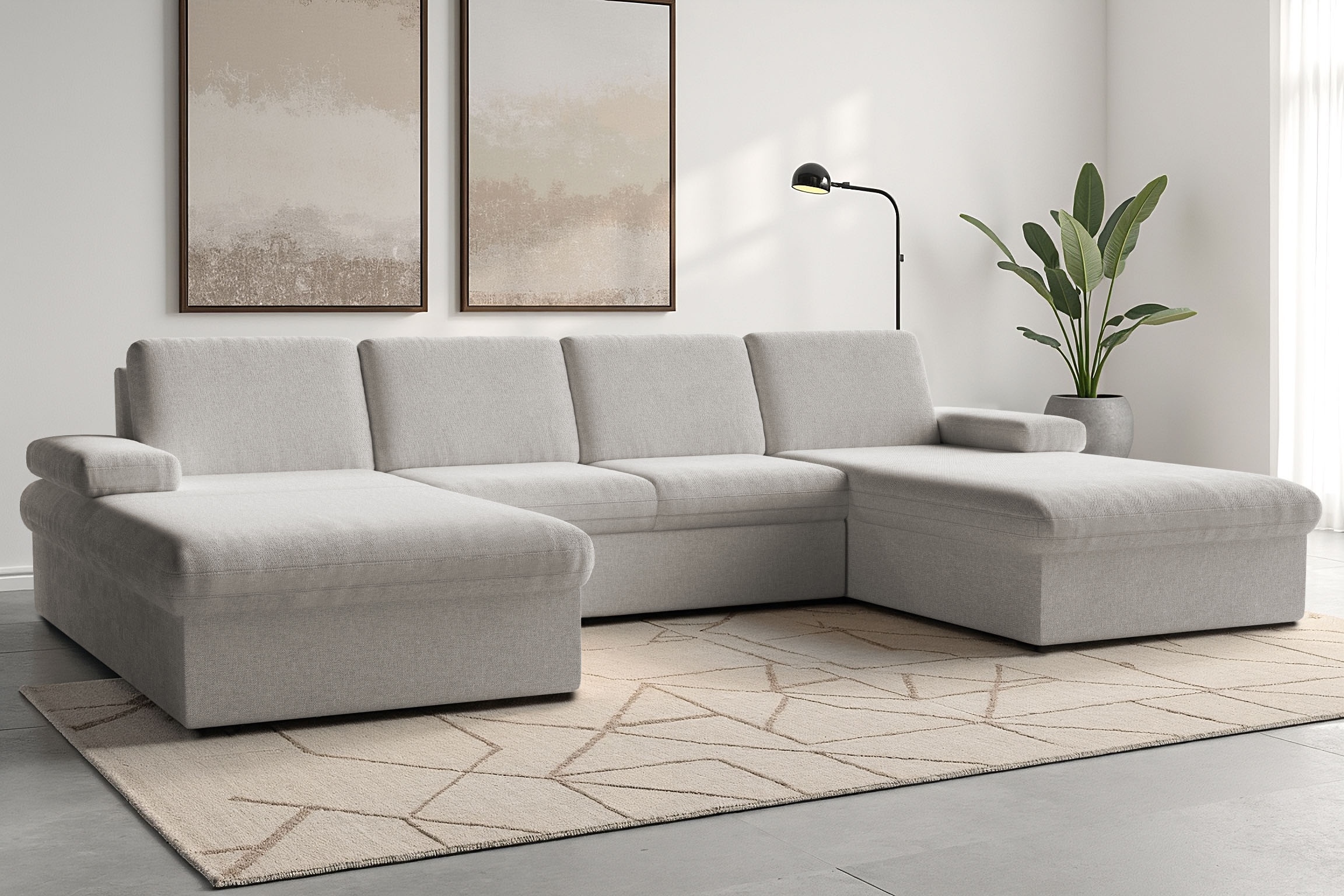 sit&more Wohnlandschaft »Moreno U-Form, B: 309 cm« mit Armteilverstellung, günstig online kaufen