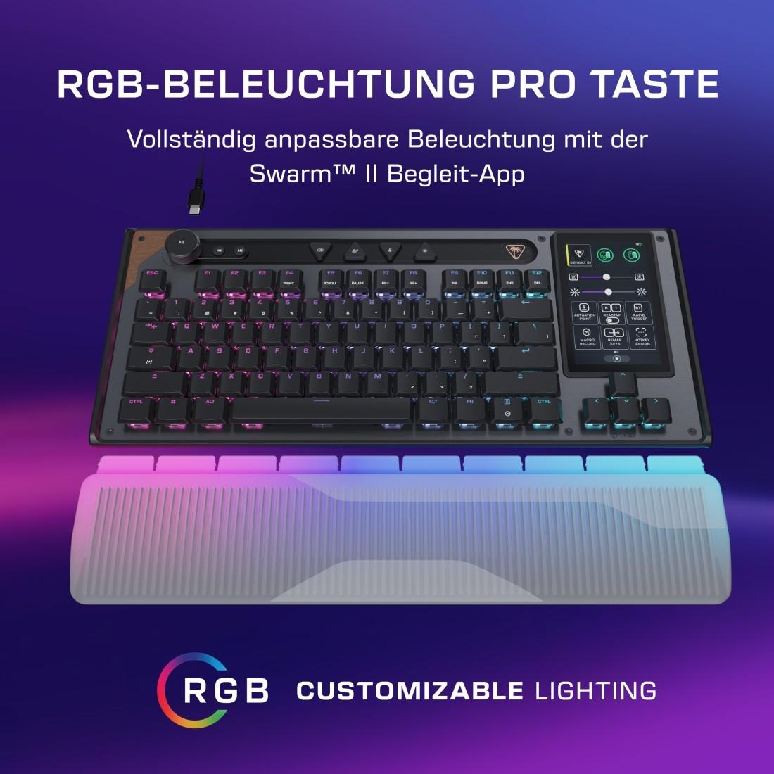 Turtle Beach Gaming-Tastatur »Command KB7 TKL« (Angenehmes Tippen | Handgelenkauflage | Makro-Tasten)
