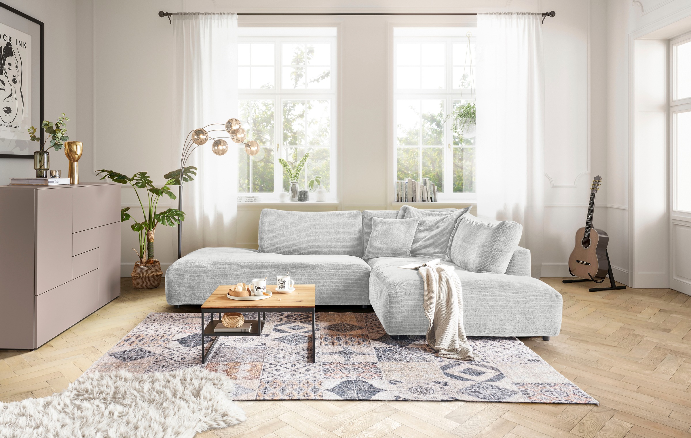 Musterring Ecksofa »Lucia«, mit großem Longchair, verschiedene Farben, B304 x T224 cm