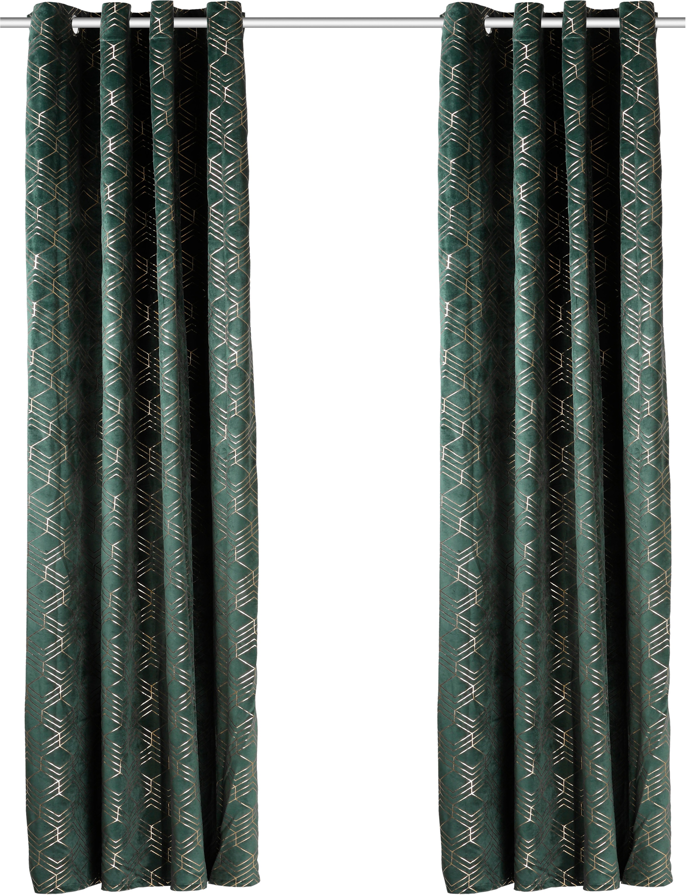 my home Vorhang »Velvet Foil« Ösen 2 Stk. tlg. Samt günstig online kaufen