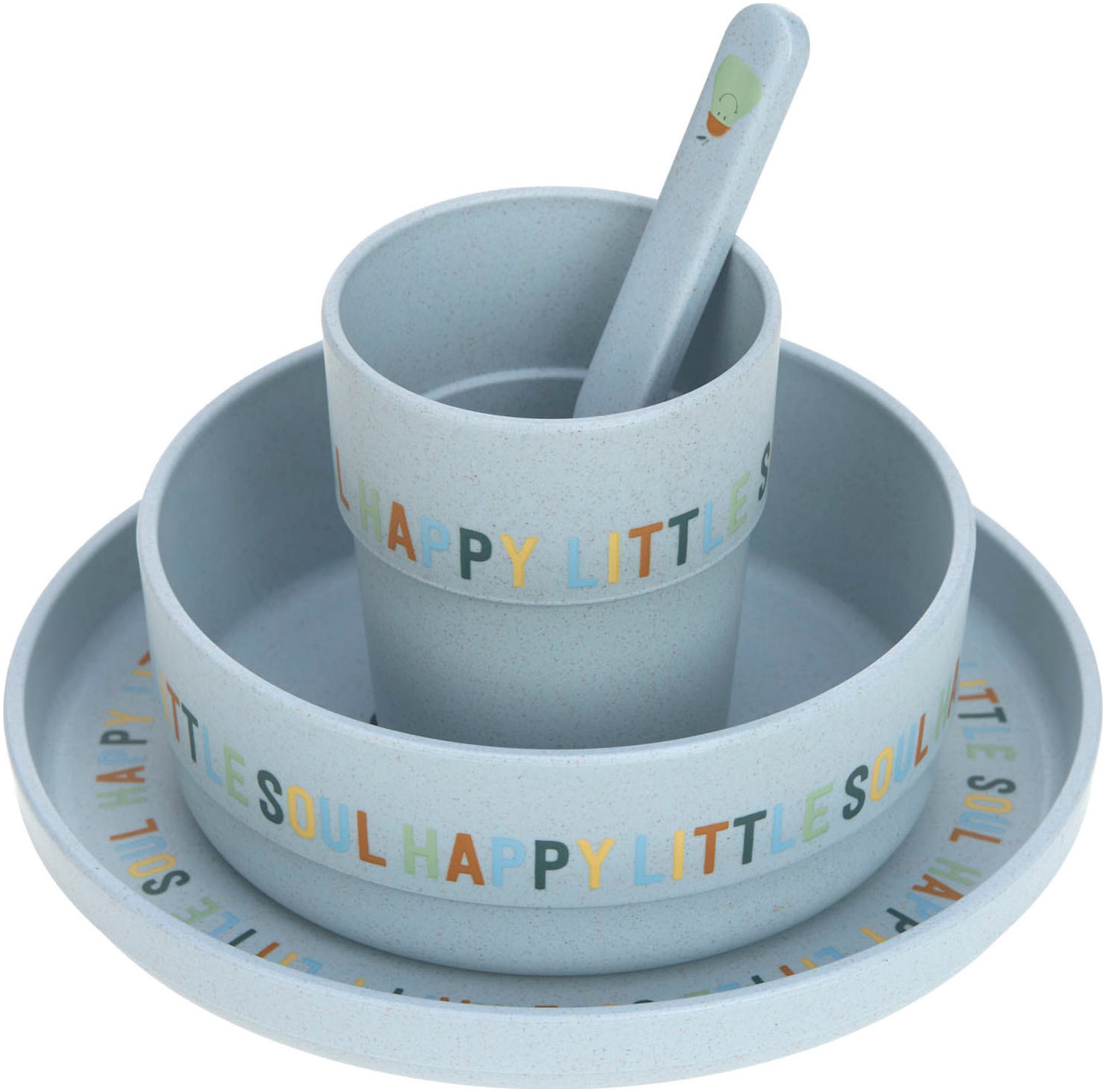 LÄSSIG Kindergeschirr-Set »Happy Fruits, Lemon«, (Set, 4 tlg.)