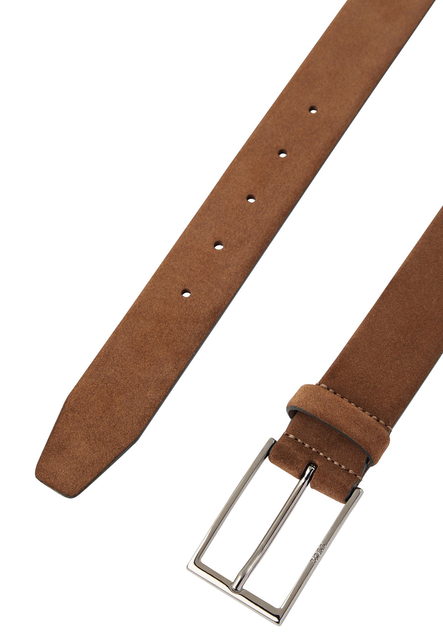 BOSS Ledergürtel »Calindo«, aus Veloursleder mit Logo-Schliesse aus Metall