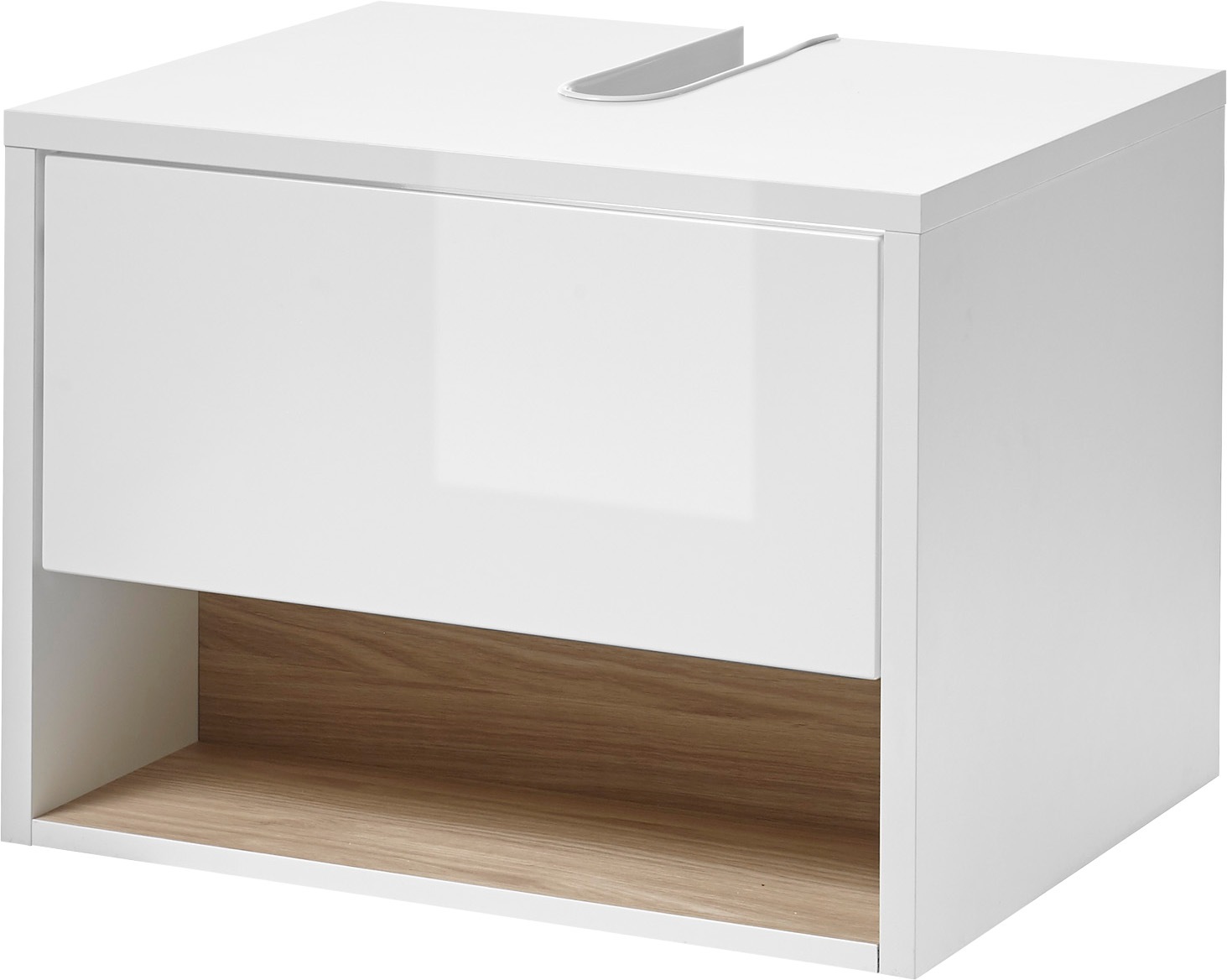 Places of Style Badmöbel-Set »Studio Line, Bad im modernen Design, 3-teiliges Badezimmer«, (3 St.), Schrank, Unterschrank und Spiegel, in zwei Farben verfügbar, Stauraum