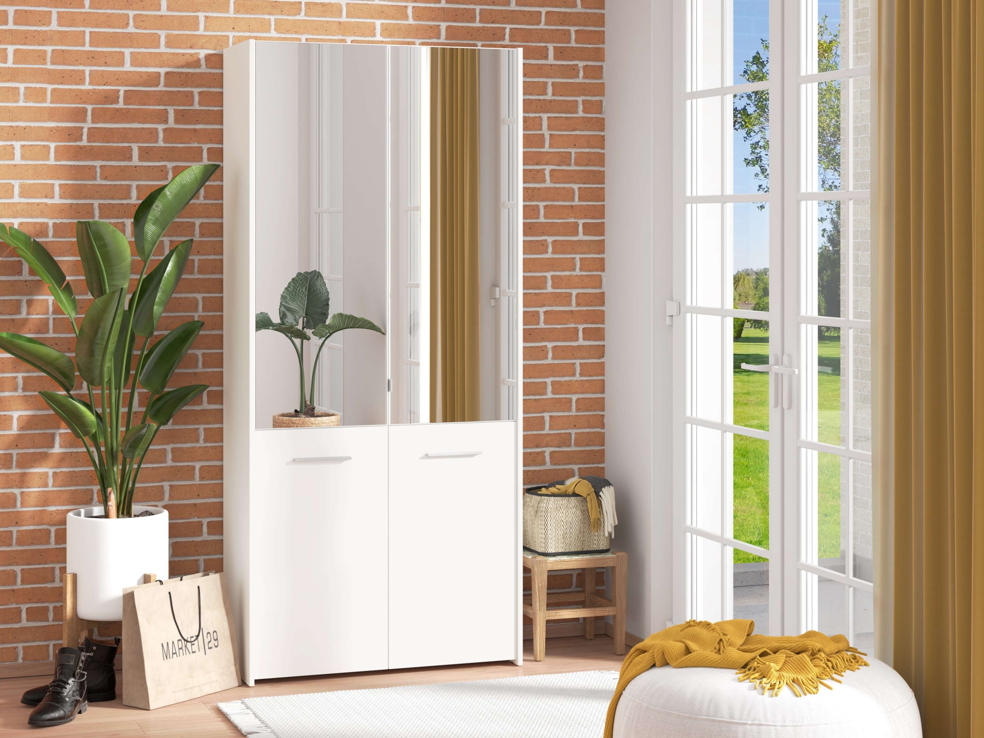 INOSIGN Schuhschrank »Menorca Schuhkommode, Lagerschrank, Schuhregal, Breite 90 cm«, mit vier Türen, in modernen und eleganten Farben, mit zwei Spiegeln
