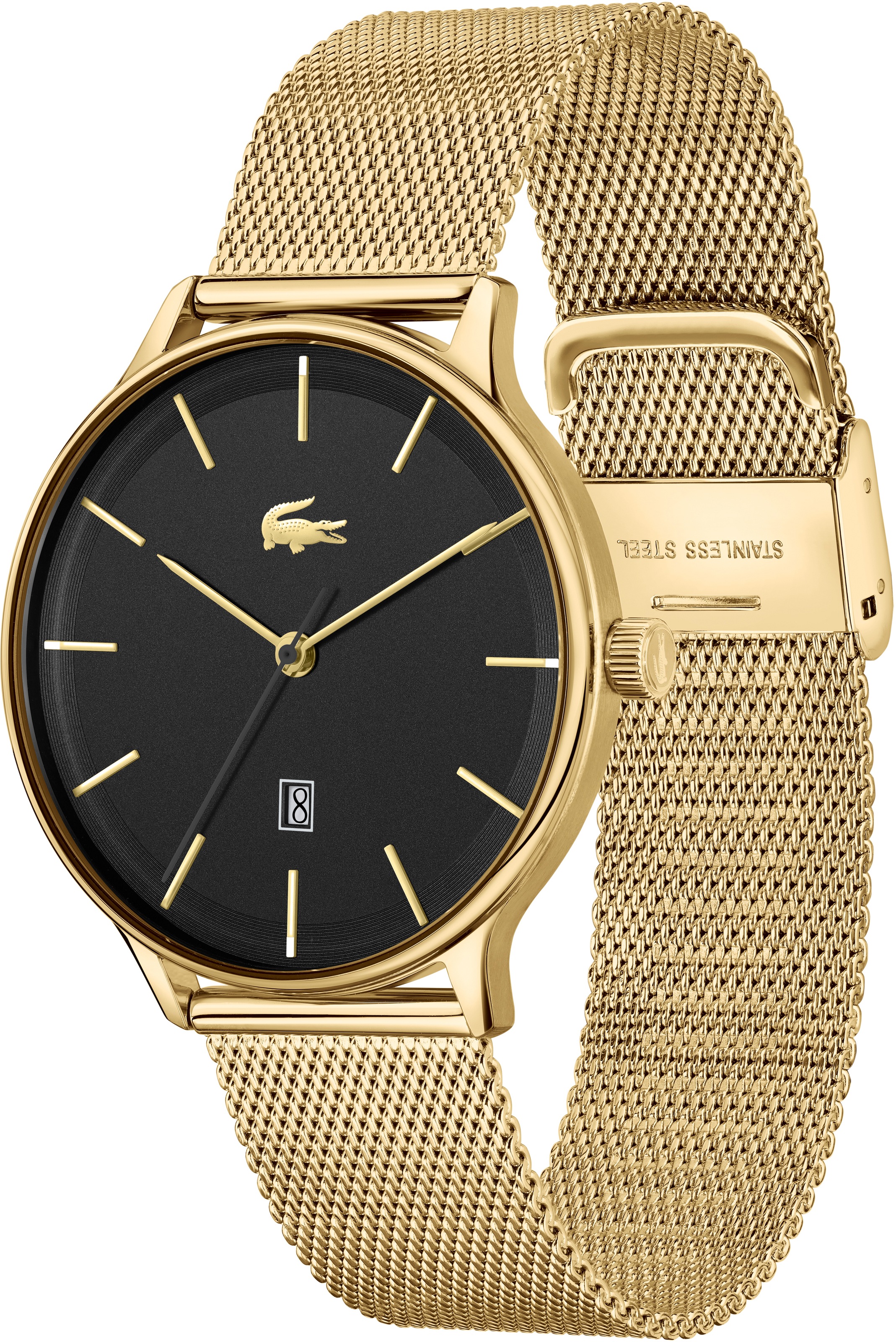 Lacoste Quarzuhr »LACOSTE CLUB«, Armbanduhr, Herrenuhr, Datum, Mineralglas, Edelstahlarmband