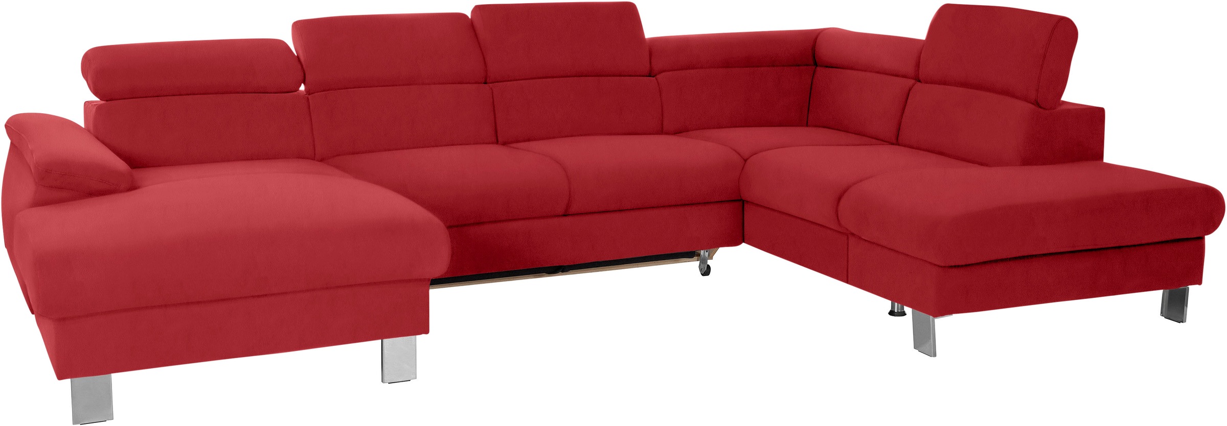 COTTA Wohnlandschaft »Komaris U-Form, B: 320 cm«, mit Kopfteilverstellung, optional Bettfunktion, Bettkasten & Licht