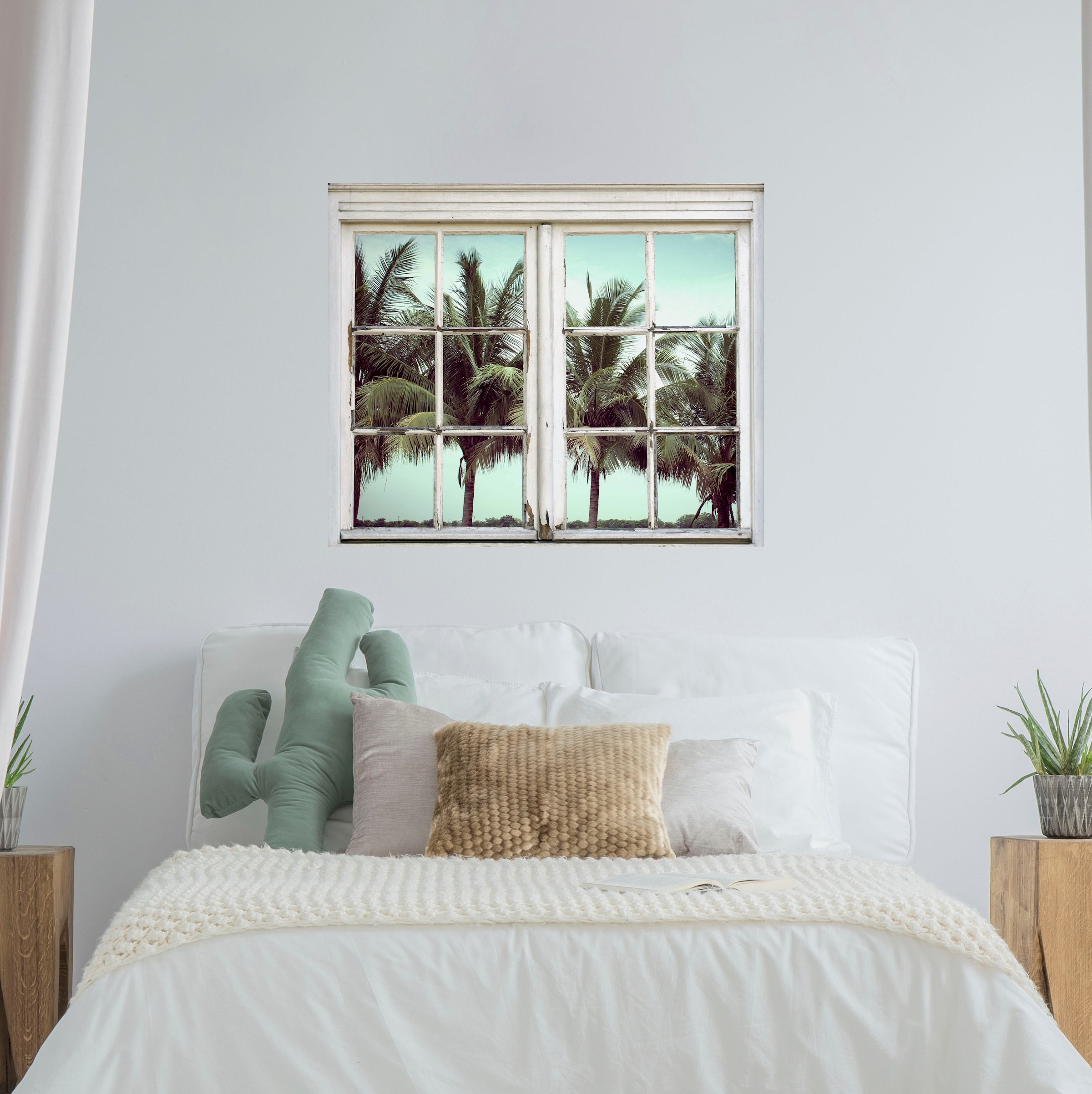queence Wandsticker »Palmen«, Wandsticker, Wandbild, selbstklebend, 3D, Fenster