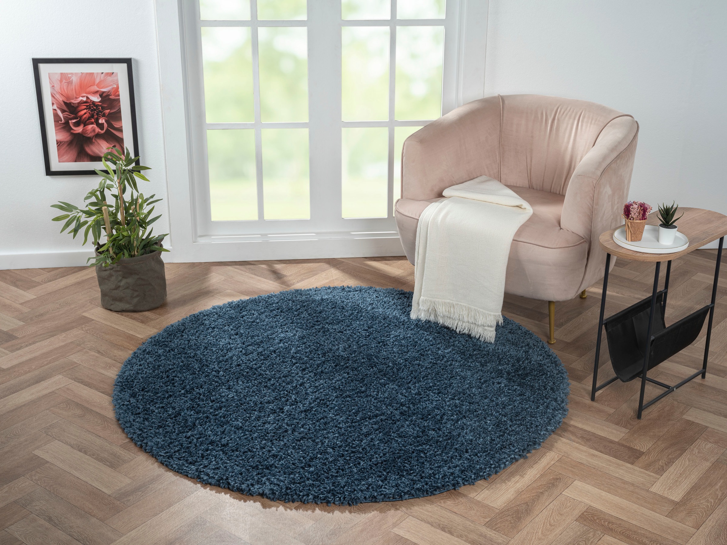 Myflair Möbel & Accessoires Hochflor-Teppich »My Shaggy«, rund, 37 mm Höhe, günstig online kaufen