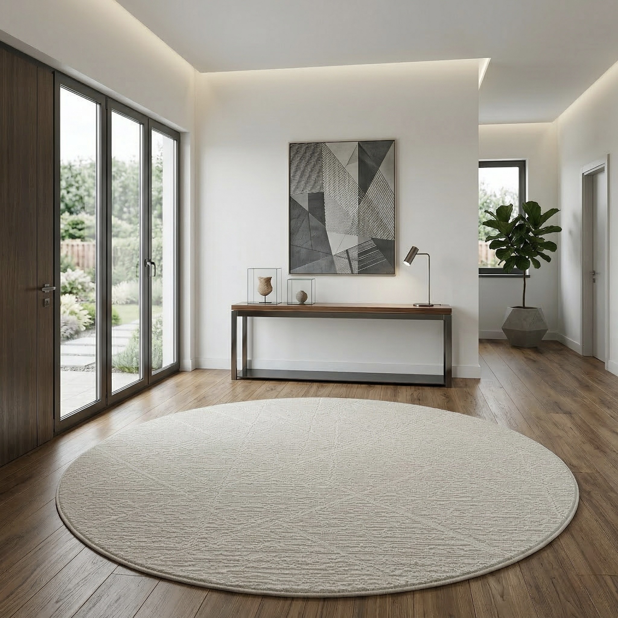 Sehrazat Teppich »Moda 1200 , auch als Läufer« rund 11 mm Höhe Kurzflor, grafisches Hoch Tief  Muster, Wohnzimmer