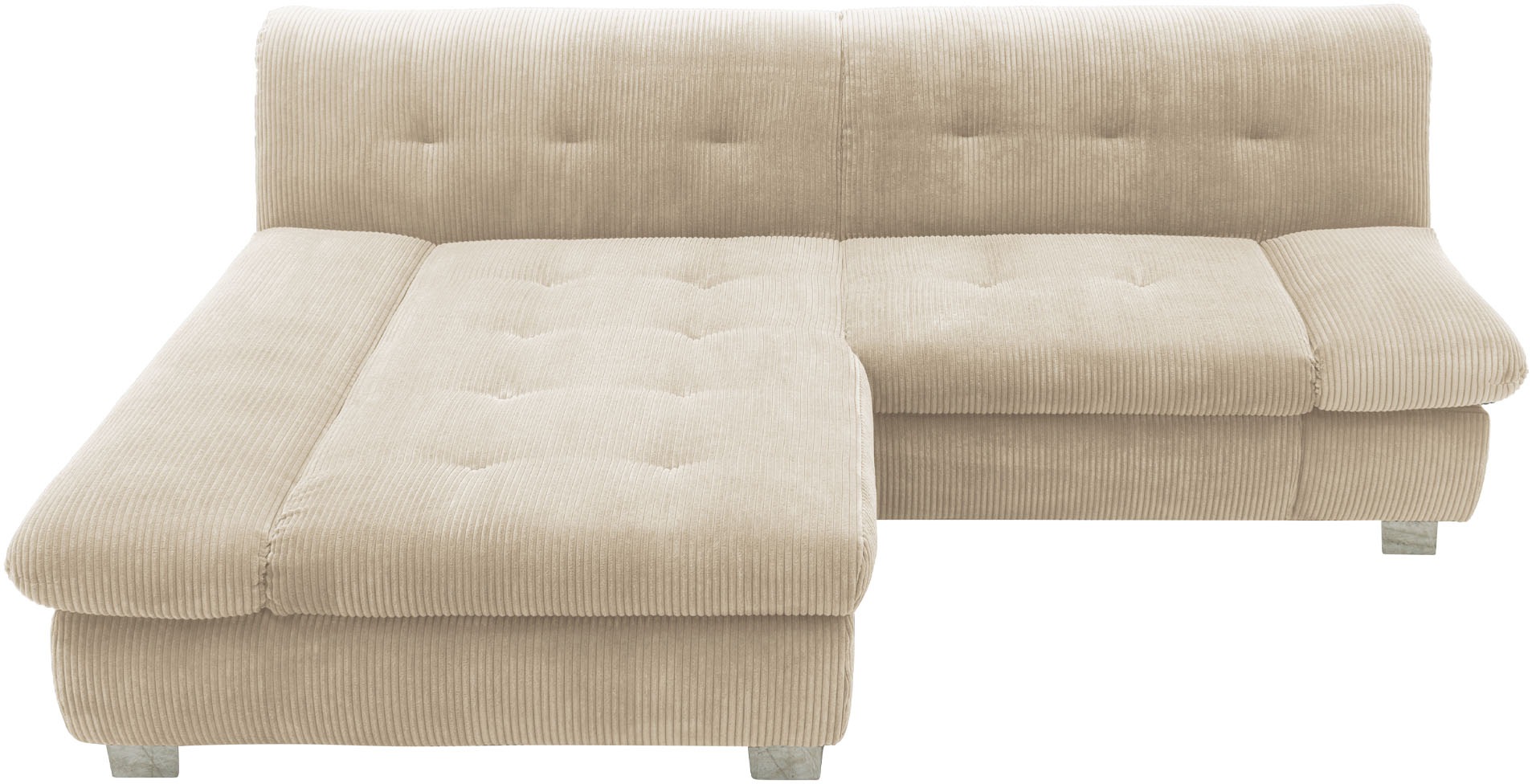 DOMO collection Ecksofa »100031 kompakte Stellmaße, komfortabel und bequem, L-Form«, wahlweise mit Bettfunktion und Armteilverstellung. Breite 234cm