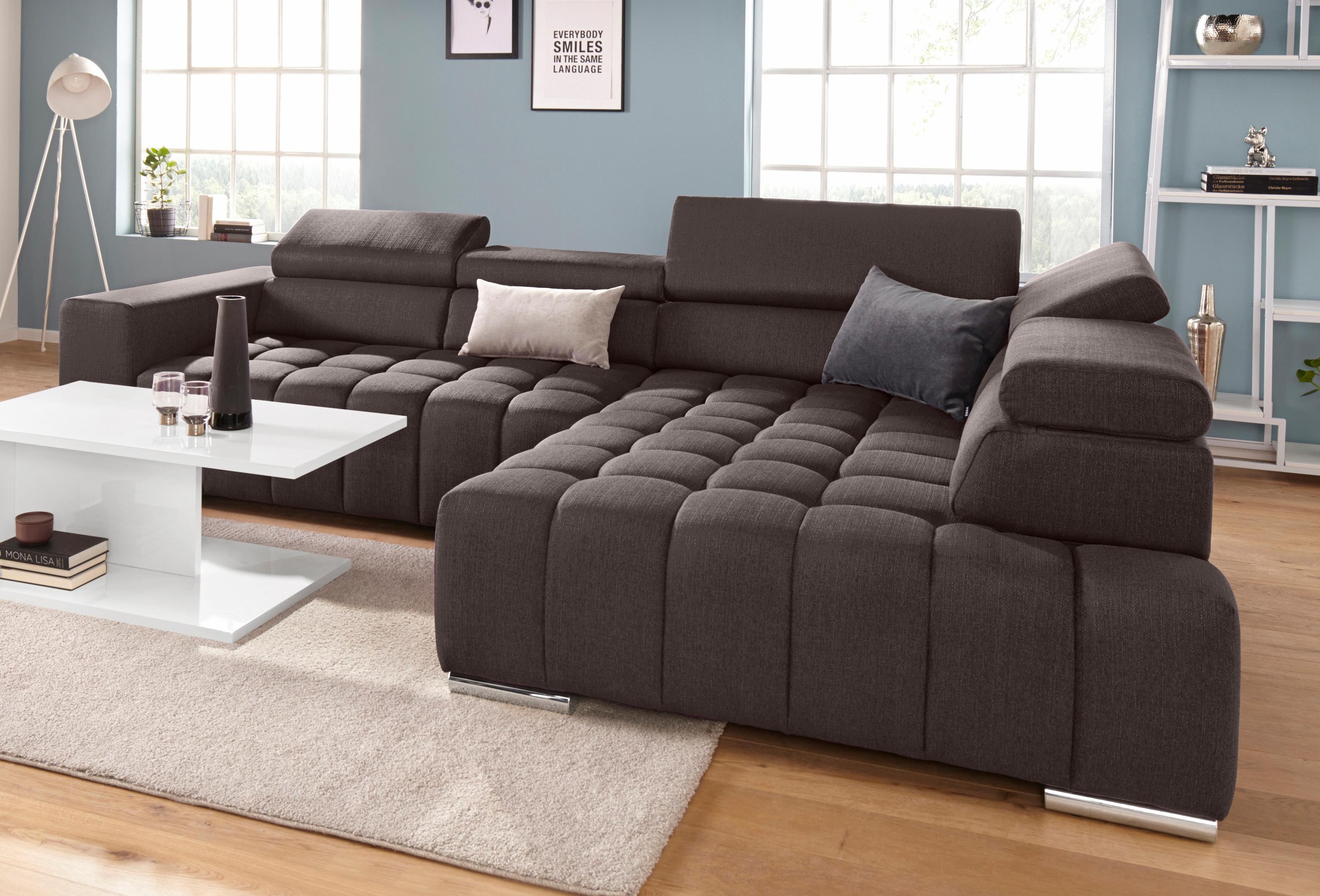 exxpo - sofa fashion Ecksofa »Elias, aktuelle Kreuzsteppung im Sitz, bequem günstig online kaufen