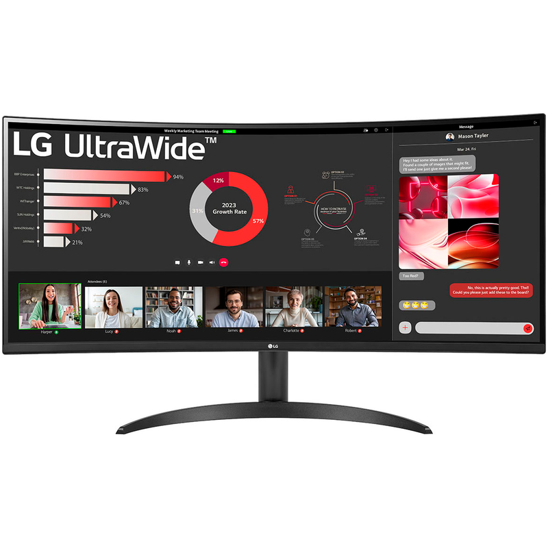 LG Curved-LED-Monitor »34WR50QK« 86 cm/34 ′′ 3440 x 1440 px UWQHD 5 Reaktionszeit 100 Hz schwarz