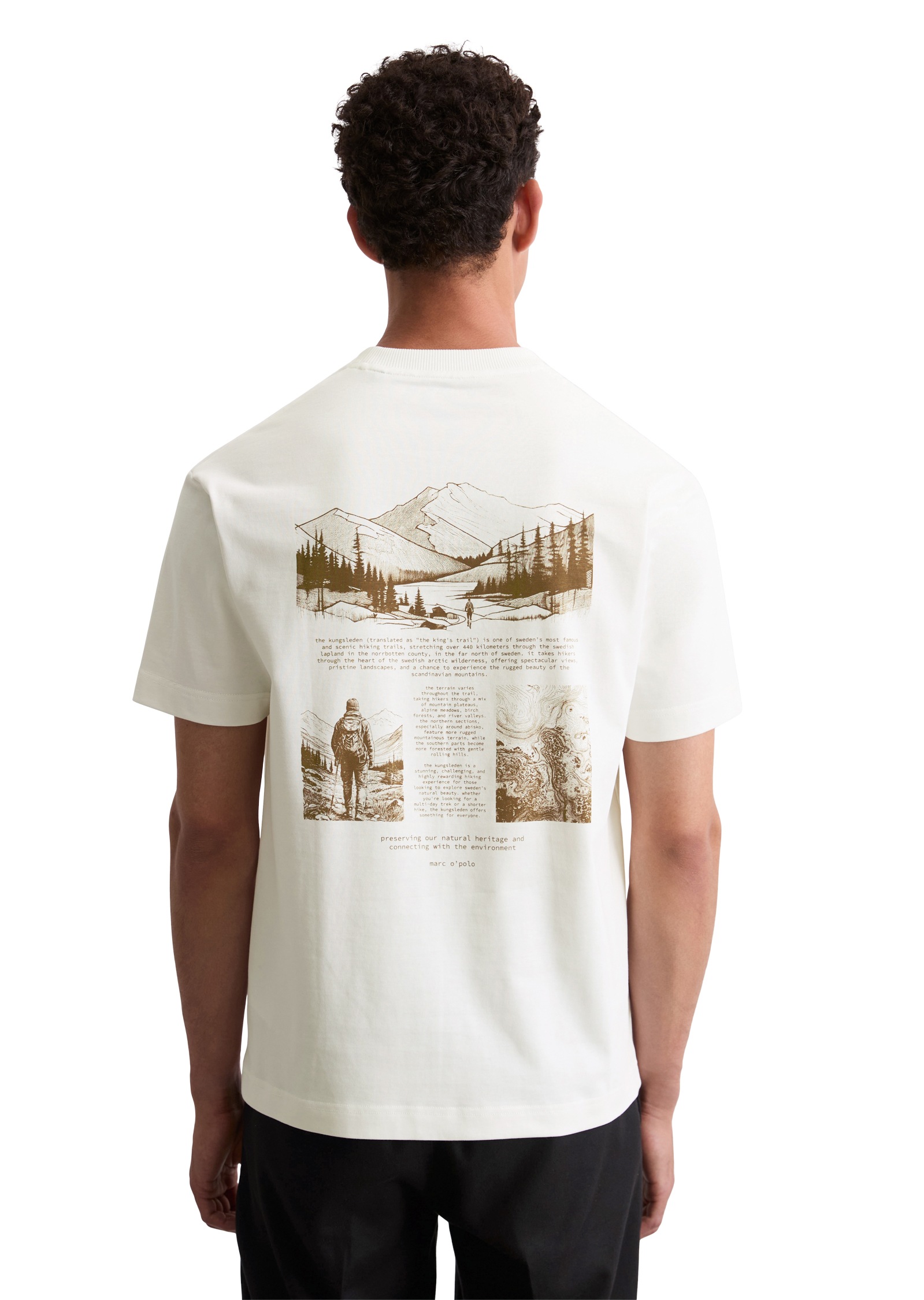 Marc O'Polo T-Shirt, relaxed fit, Rundhals, mit Natur-Rückenprint