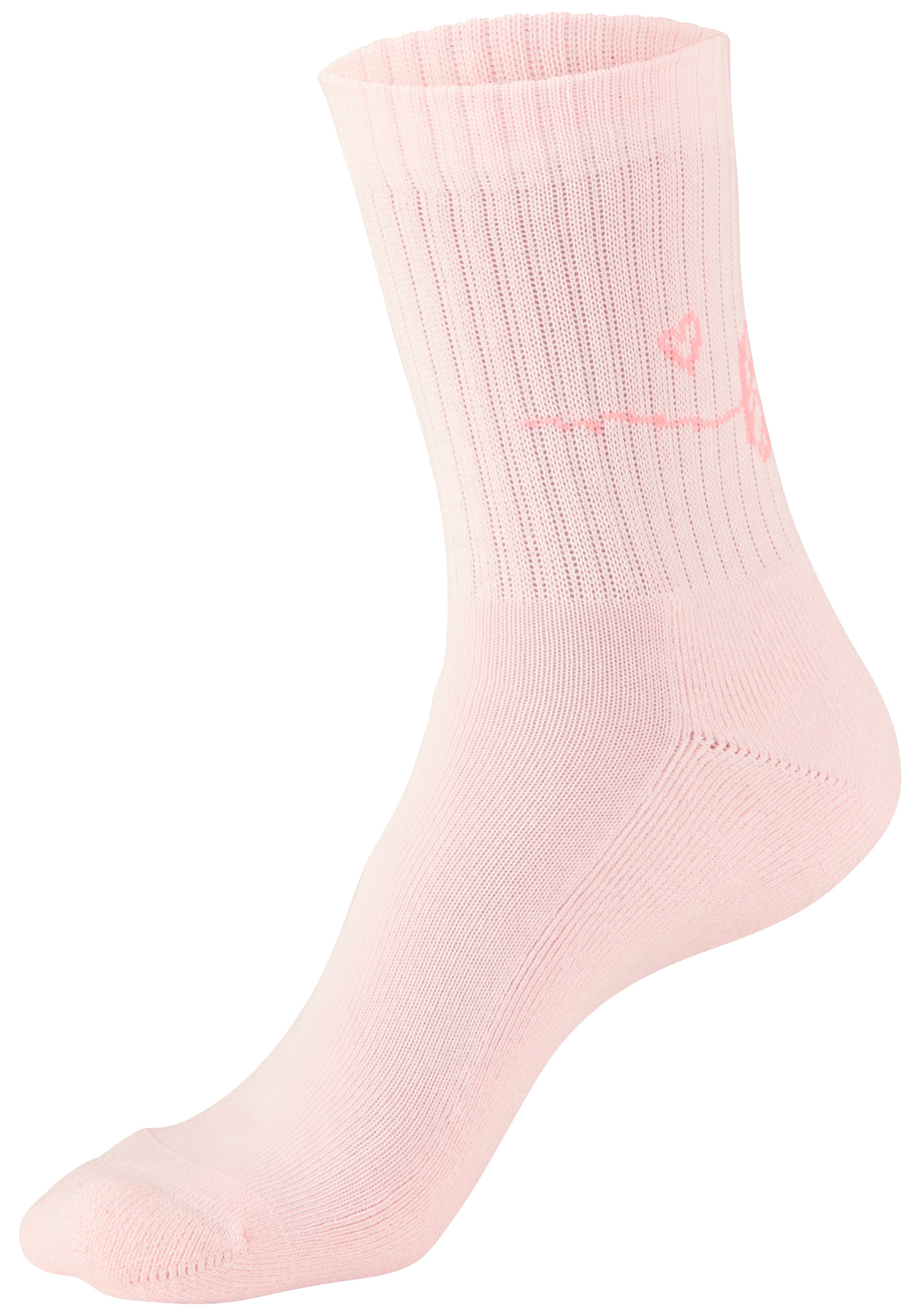 H.I.S Tennissocken »Damen Sportsocken daily socks« Packung, 7 Paar tlg. mit Fußfrottee und ansprechenden Schriftzügen