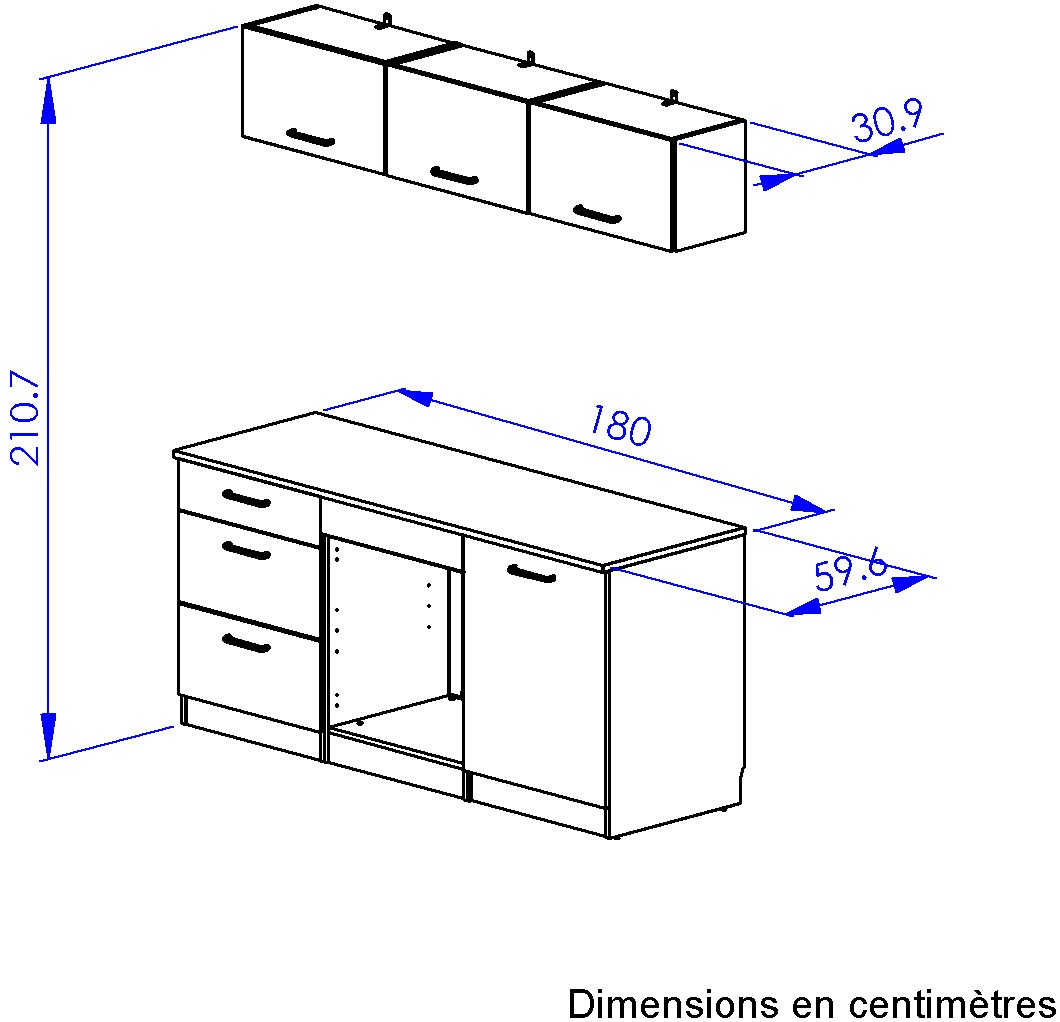 Gami Küchenzeile »Set B  B180 ALPAGA« Set,  Sehr praktisch und funktional.