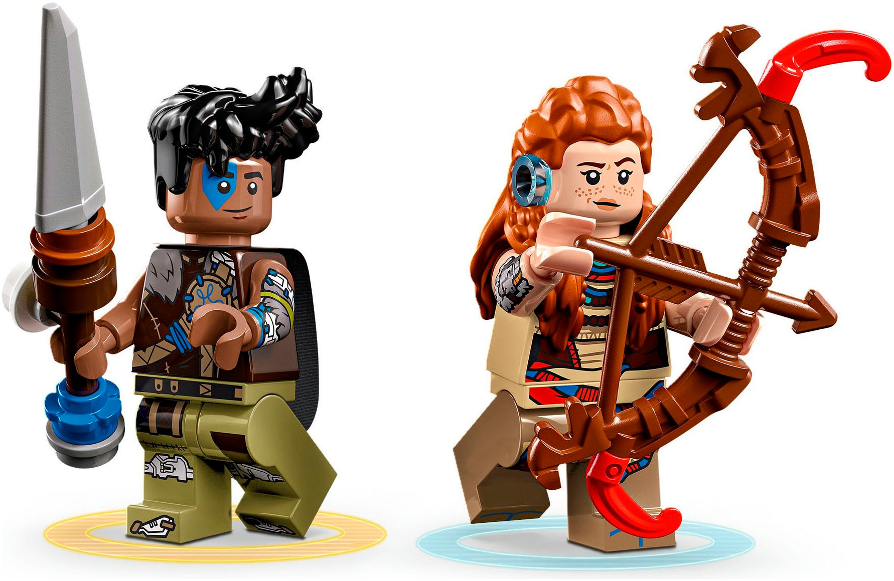 LEGO® Konstruktionsspielsteine »Aloy und Varl vs. Panzerwanderer und Sägezahn (77037), LEGO® Horizon«, (768 St.), Made in Europe