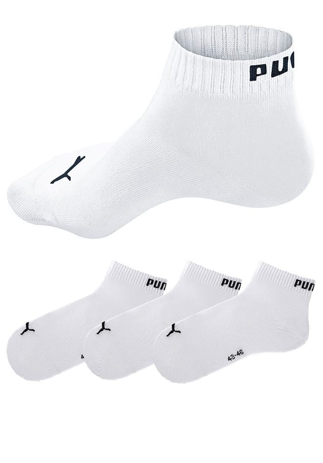 PUMA Kurzsocken, (3 Paar), mit Rippbündchen