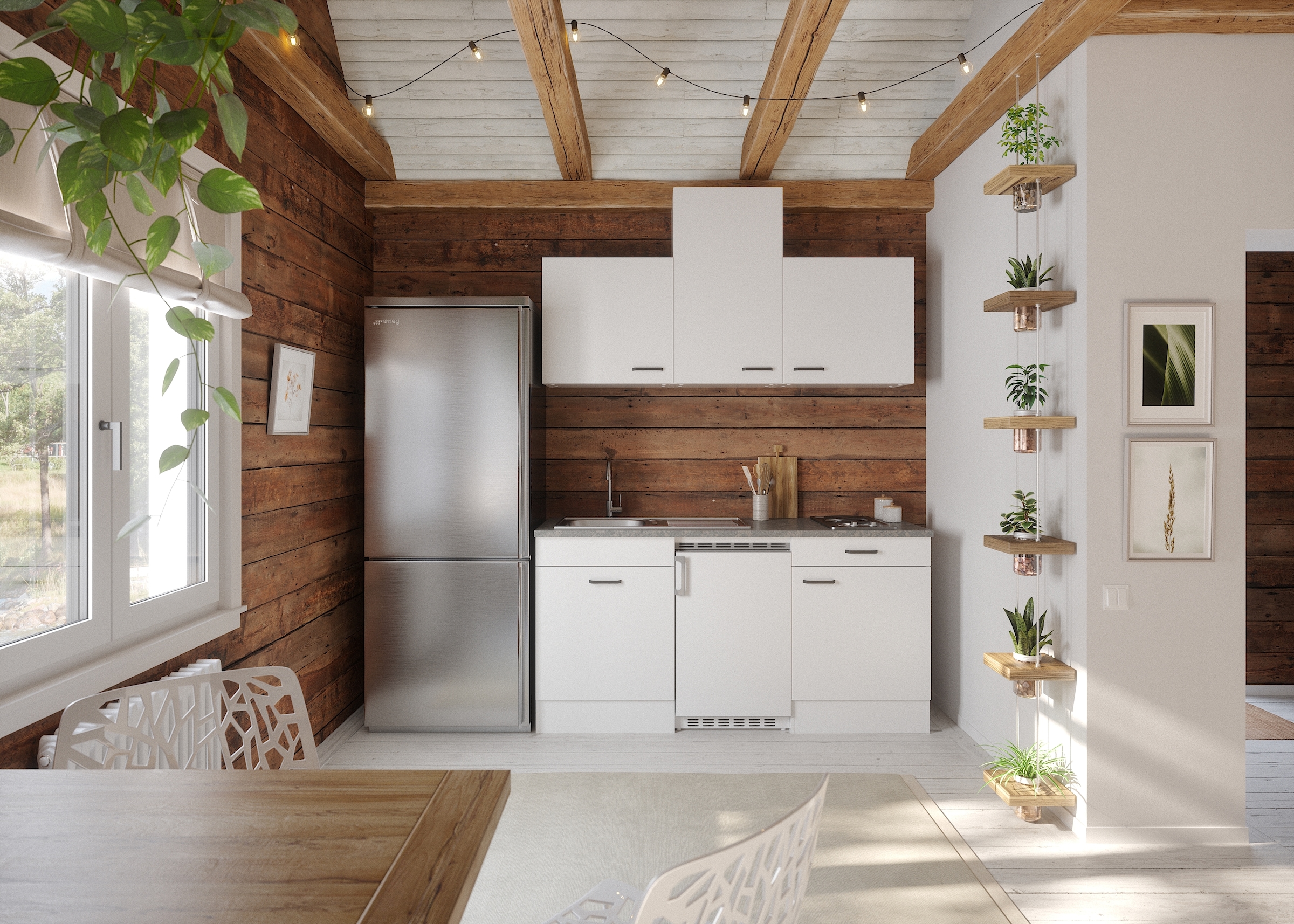 OPTIFIT Pantryküche »OPTImulti« Breite 170 cm, mit Unterbaukühlschrank und 2-Platten-Kochfeld