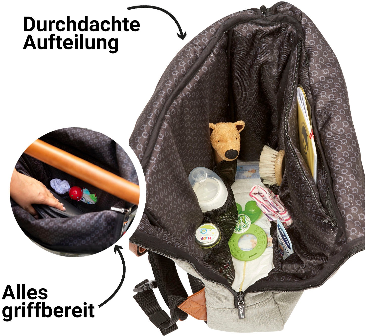 Gesslein Wickelrucksack »N°6, khaki«, Made in Germany