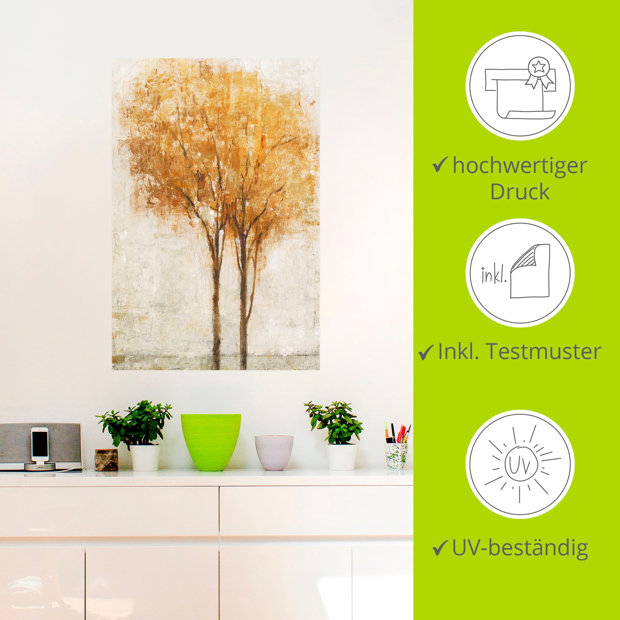 Artland Wandbild »Fallende Blätter II«, Bäume, (1 St.), als Leinwandbild, Wandaufkleber in verschied. Größen