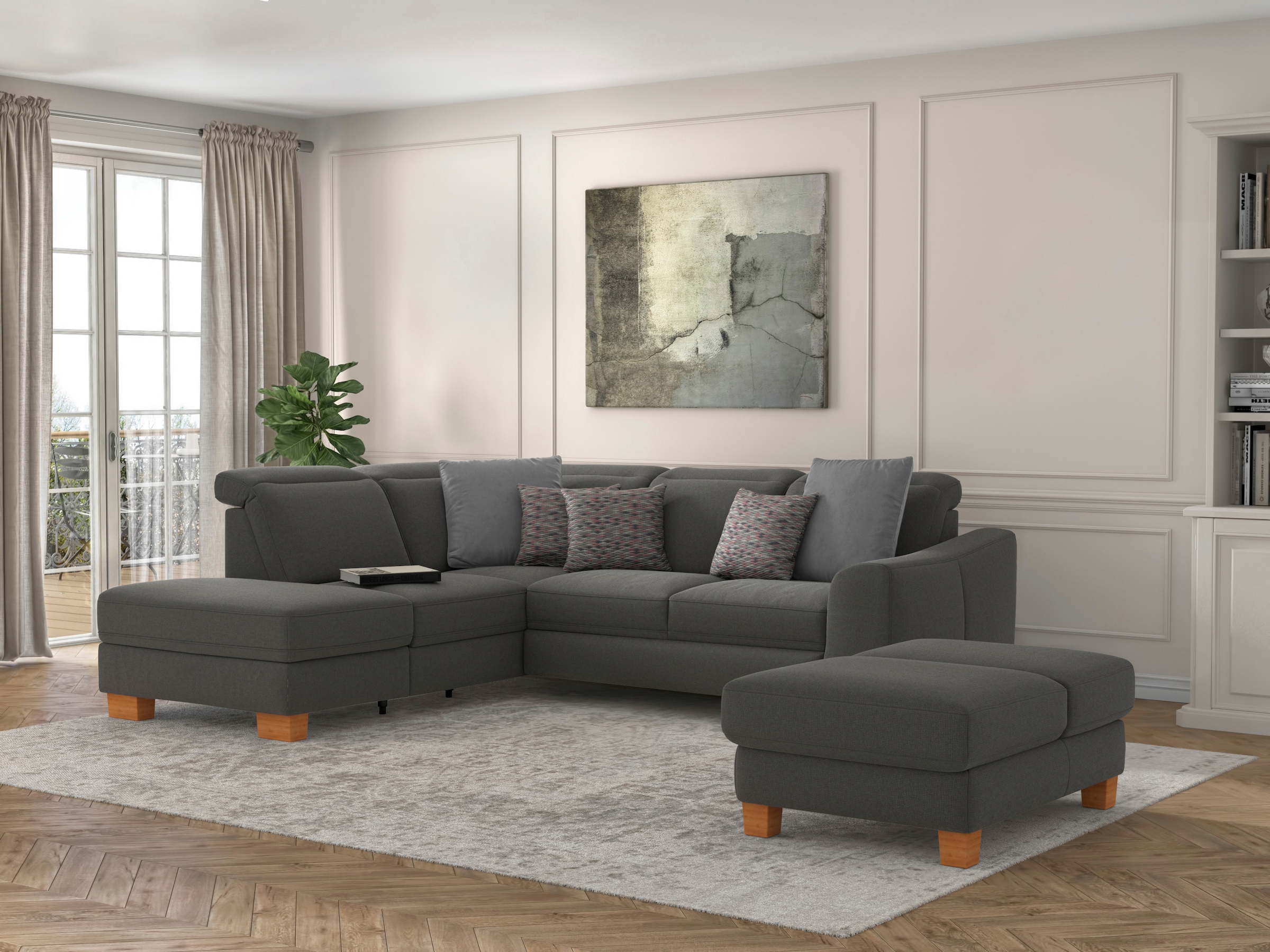 sit&more Ecksofa »Dundee L-Form«, mit Federkern und Massivholzfüßen, wahlwe günstig online kaufen