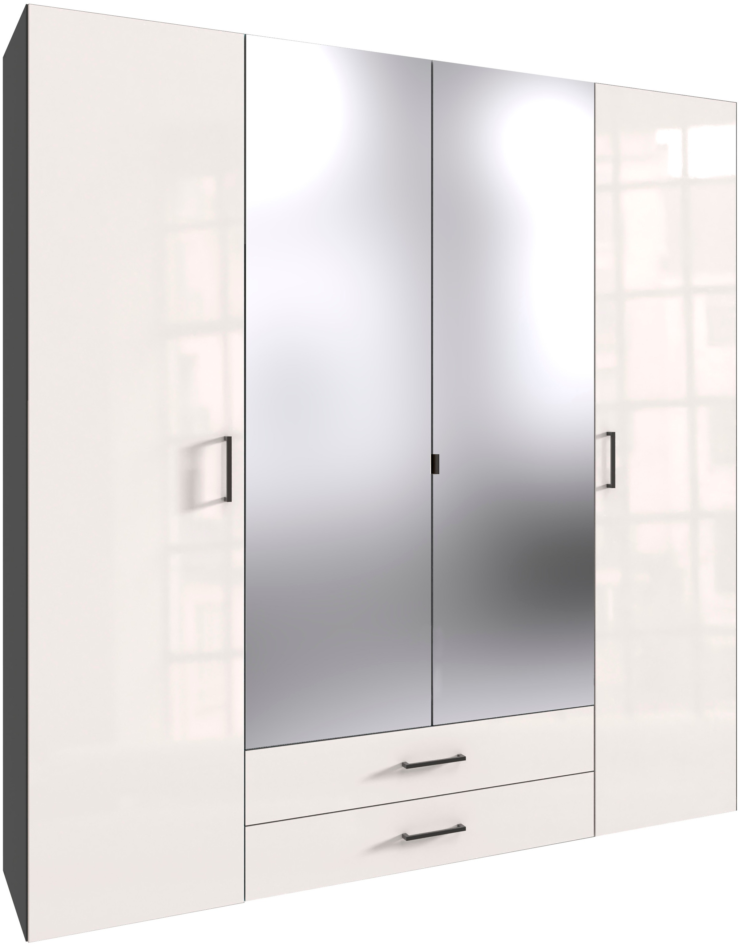 Wimex Drehtürenschrank »Mugano« mit langen oder kurzen Griffen aus Metall, günstig online kaufen