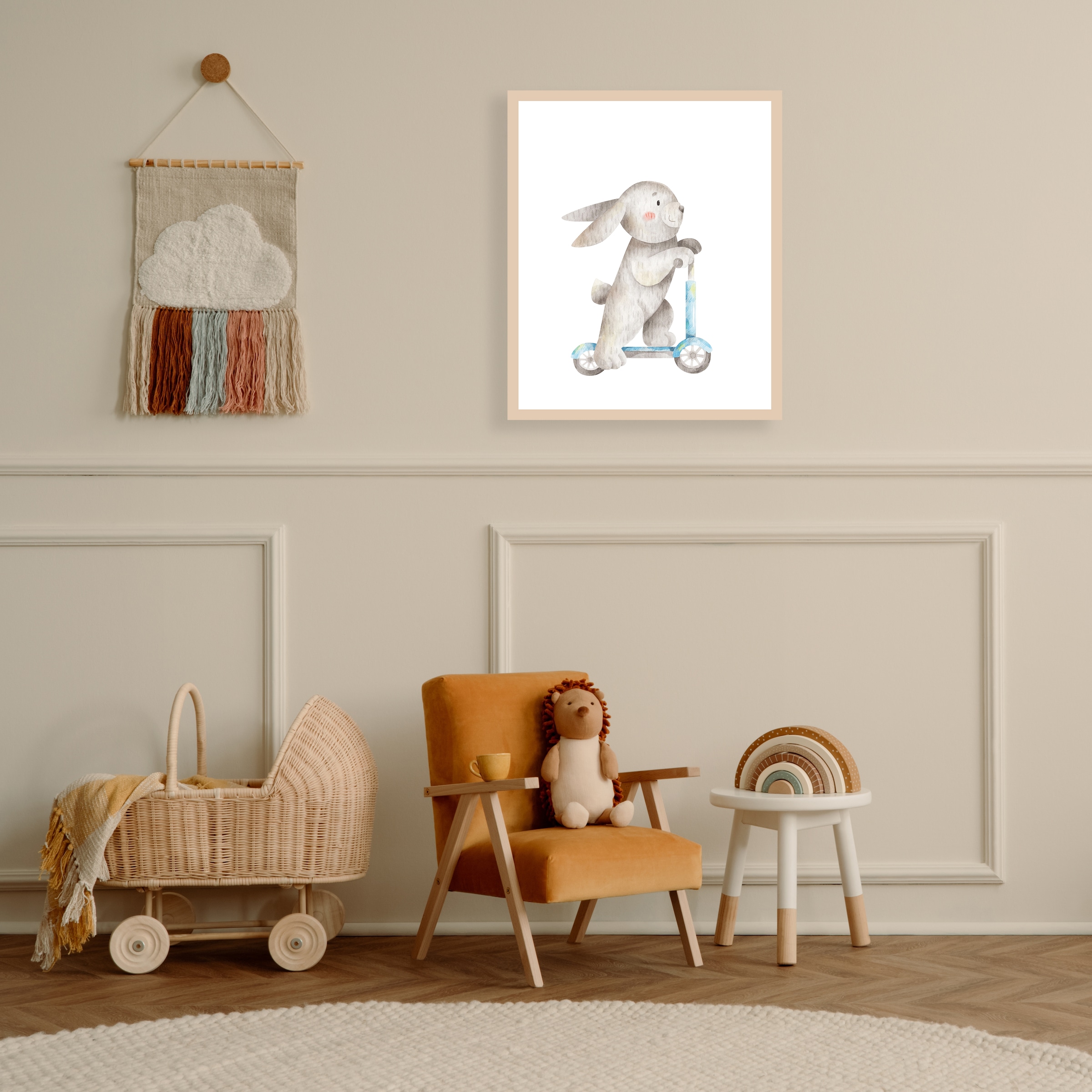Lüttenhütt Poster »Hase auf Roller«, Fahrzeuge-Fantasy-Hase-Hasen-Tiere, (1 günstig online kaufen