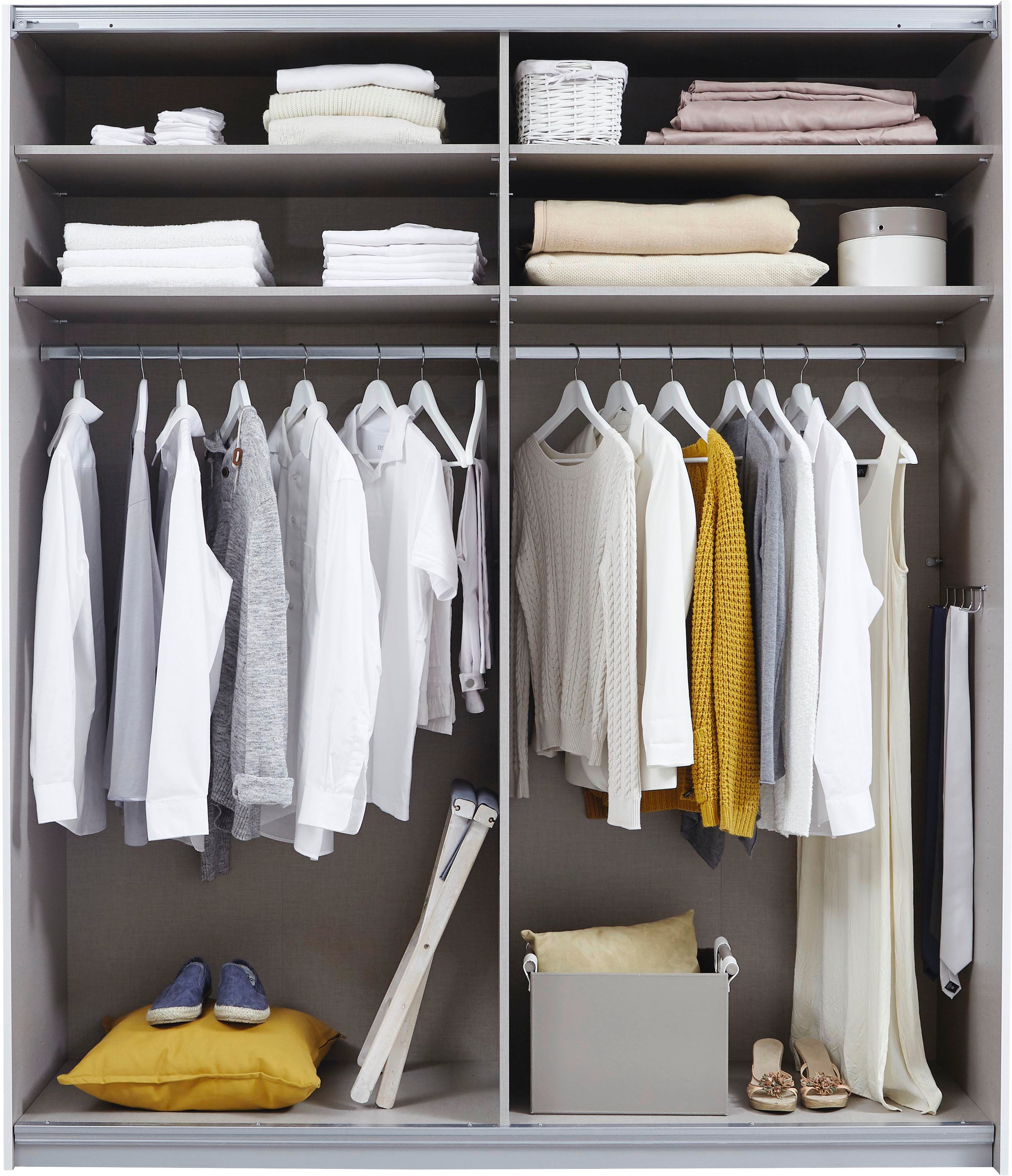 rauch Schwebetürenschrank »Quadra BESTSELLER Schrank Schlafzimmerschrank in vielen Breiten«, Kleiderschrank Garderobenschrank mit Glaselementen