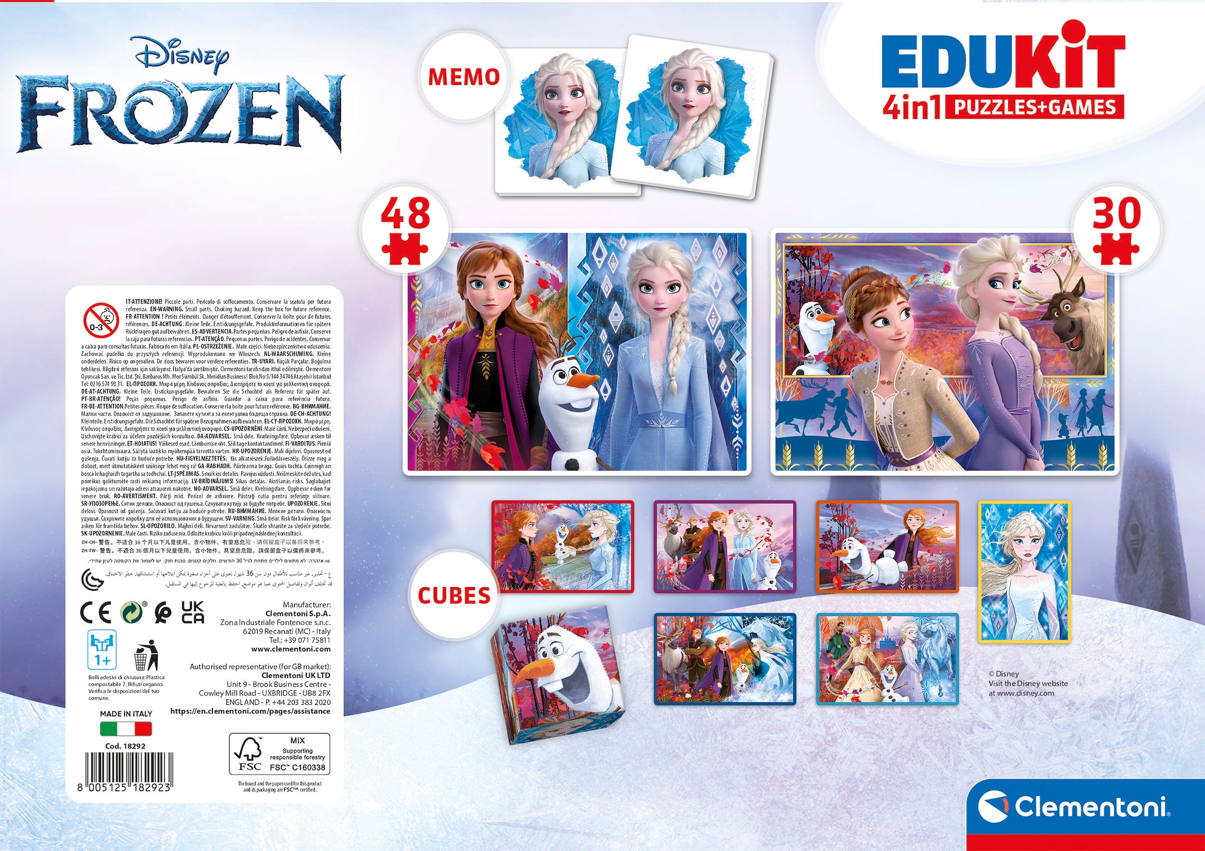 Clementoni® Puzzle »Edukit, 4n1, Frozen 2«, Made in Europe