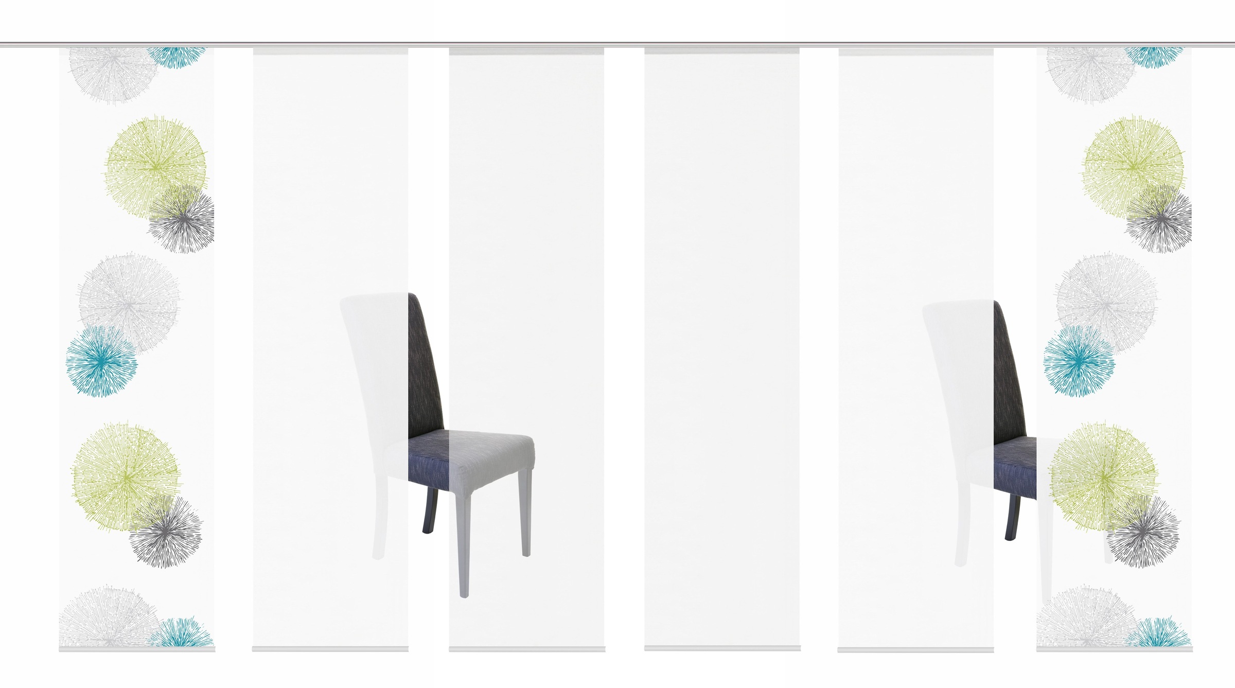 HOME WOHNIDEEN Schiebegardine »SCOPPIO« Klettband 6 Stk. tlg. HxB: 245x60, günstig online kaufen