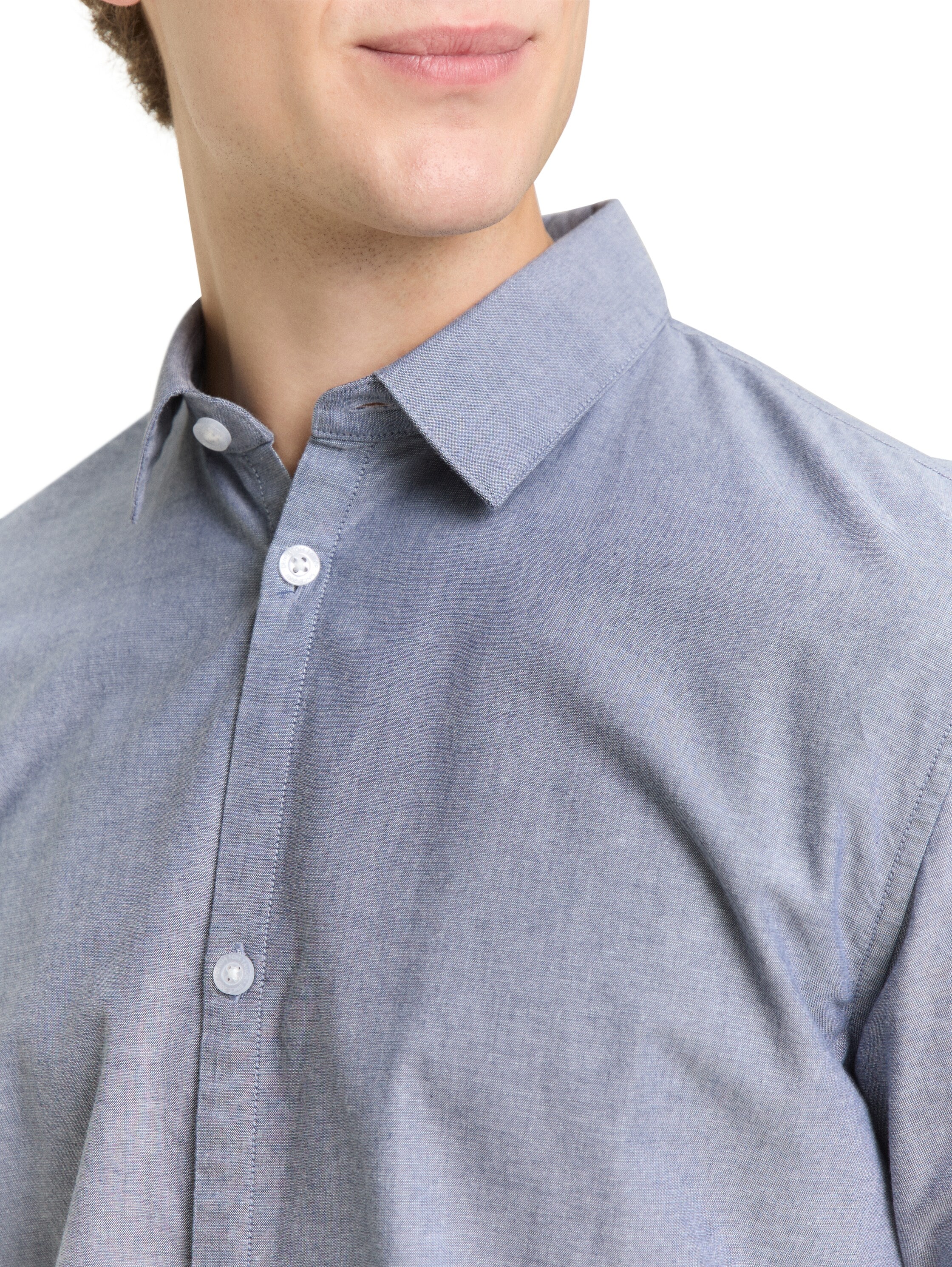 TOM TAILOR Denim Langarmhemd mit Knopfleiste