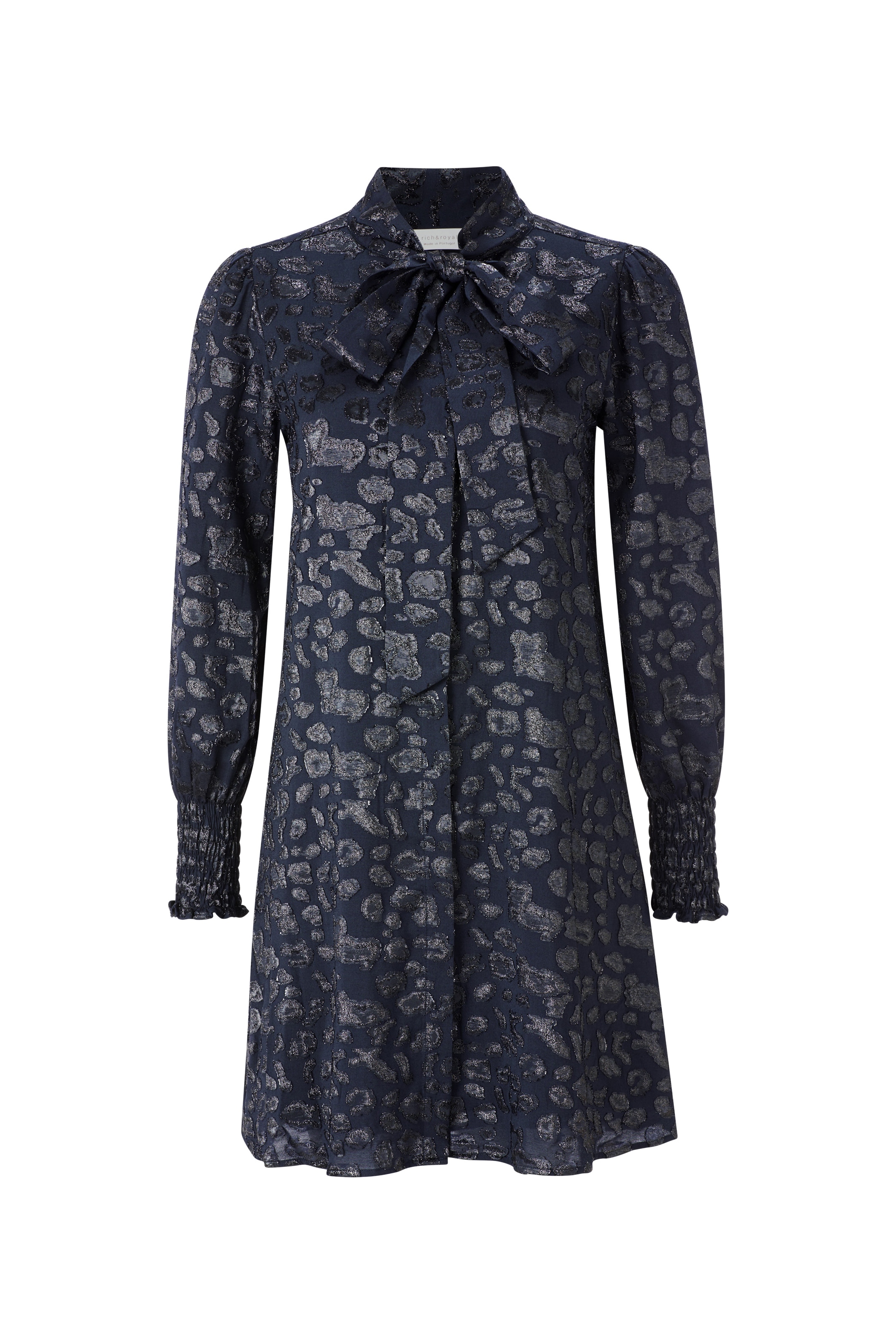 RICHROYAL Minikleid, in schimmerndem Jacquard-Look mit Leo-Ausbrenner