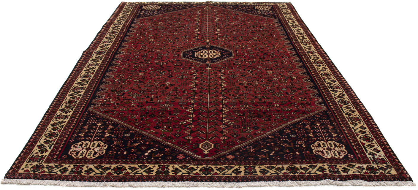 Wollteppich „Shiraz Medaillon Rosso scuro 300 x 200 cm“, rechteckig, Unikat mit Zertifikat Dunkelrot 10 mm B/L: 200 cm x 300 cm – 10 mm