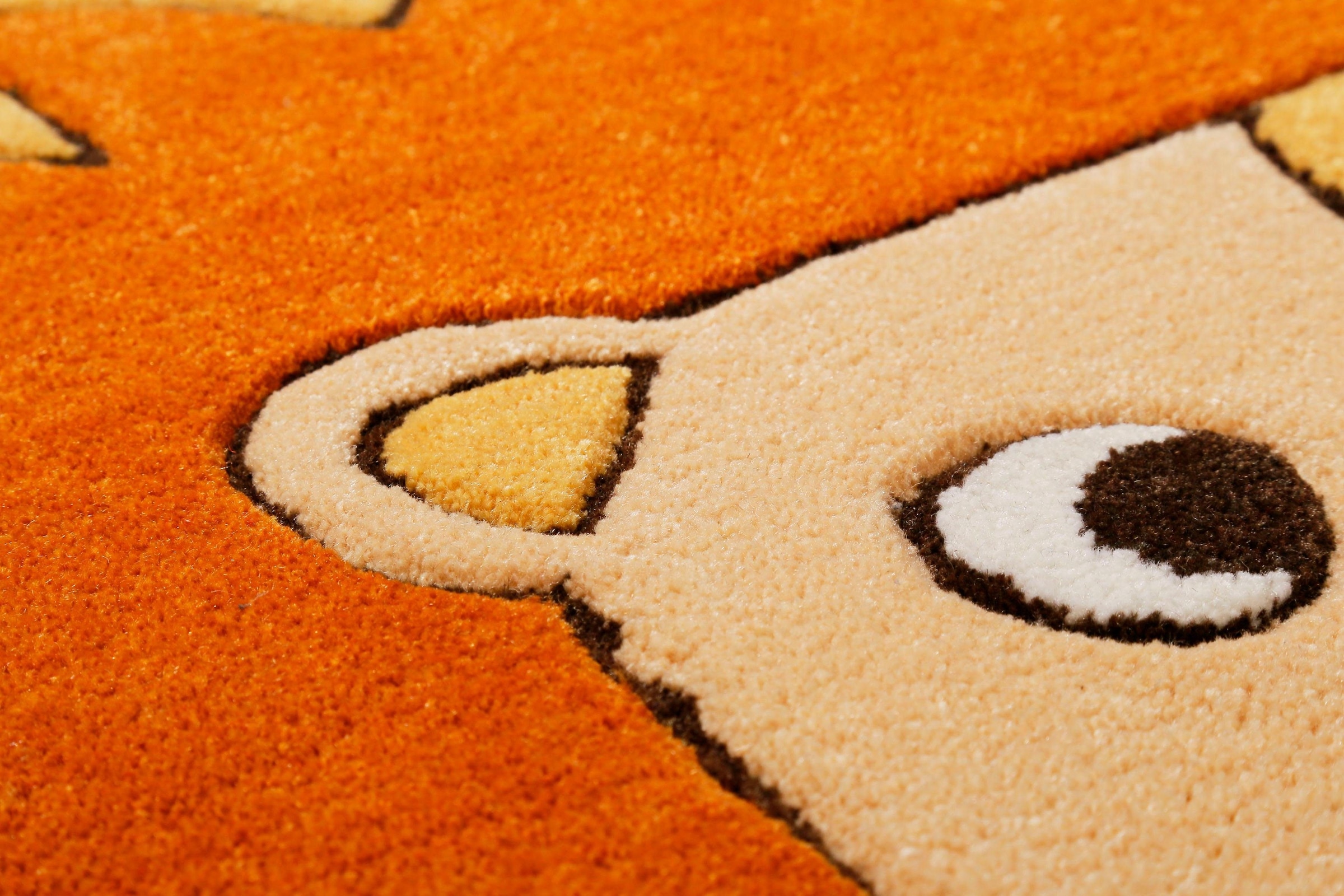 SMART KIDS Kinderteppich »Linus«, rund, 9 mm Höhe, Löwe Tiermotiv, Konturenschnitt