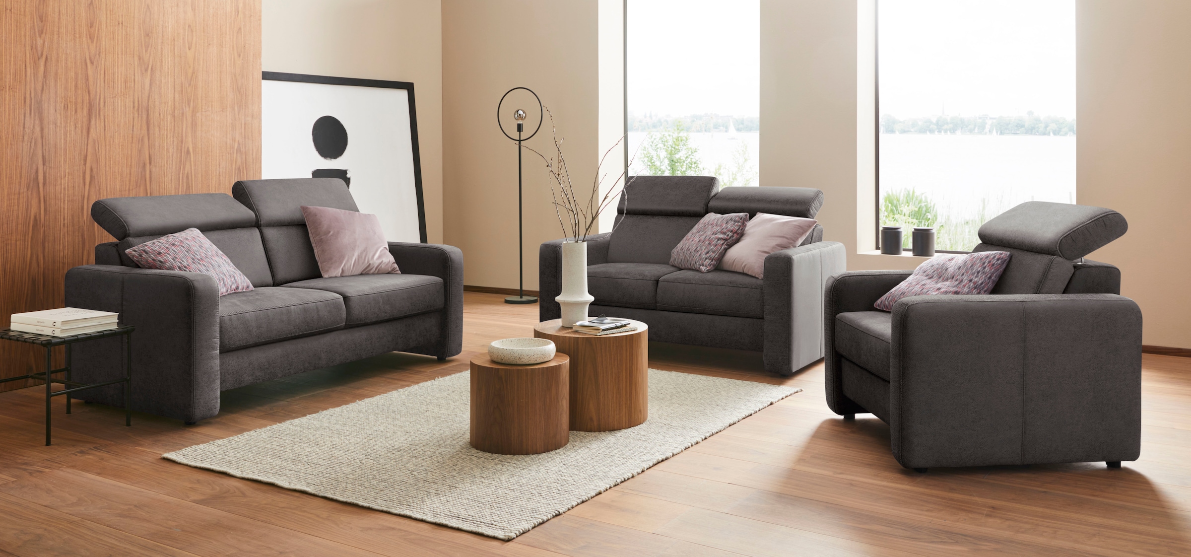 sit&more 2-Sitzer »Bologna«, inklusive Kopfteilverstellung und Federkern
