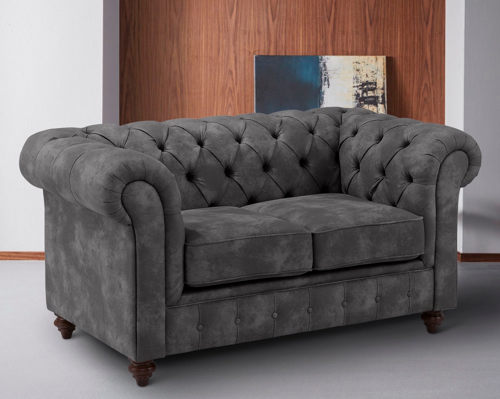 Home affaire Chesterfield-Sofa »Chesterfield 2-Sitzer B/T/H: 150/89/74 cm«, mit hochwertiger Knopfheftung, auch in Leder