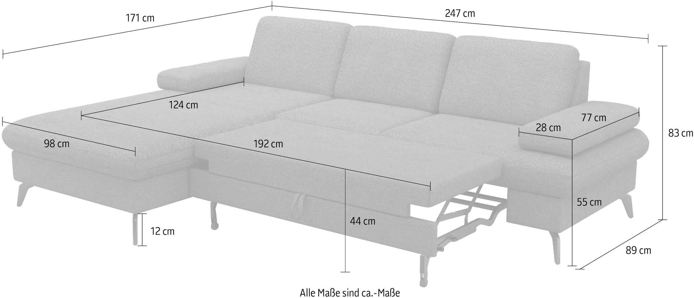 sit&more Ecksofa »Morris Jubi L-Form«, inkl. Armteilfunktion und 1 Zierkissen, wahlweise mit Bettfunktion