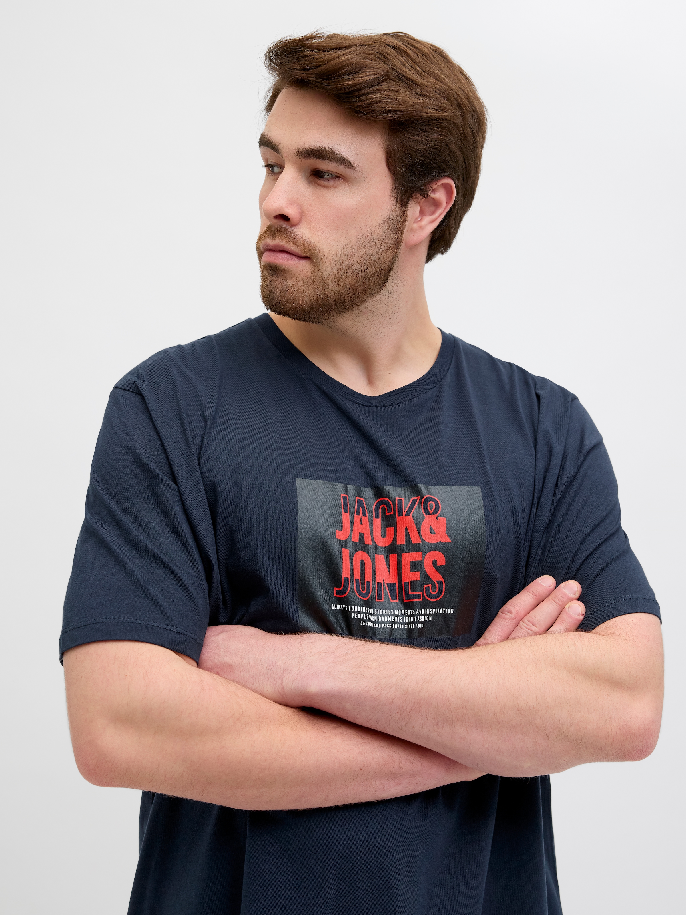 Jack & Jones PlusSize Rundhalsshirt »JJHUDSON TEE SS CREW NECK PLS«