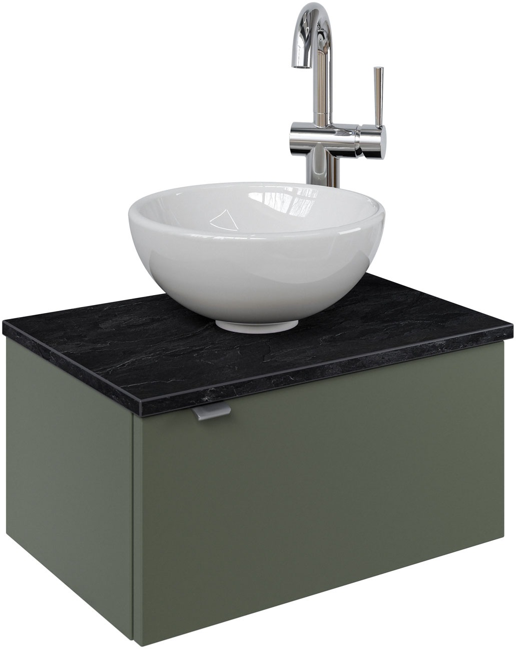 Saphir Waschtisch »Serie 6915 Waschschale mit Unterschrank für Gästebad, Gäste WC«, 51 cm mit Keramik-Aufsatzbecken und 1 Tür
