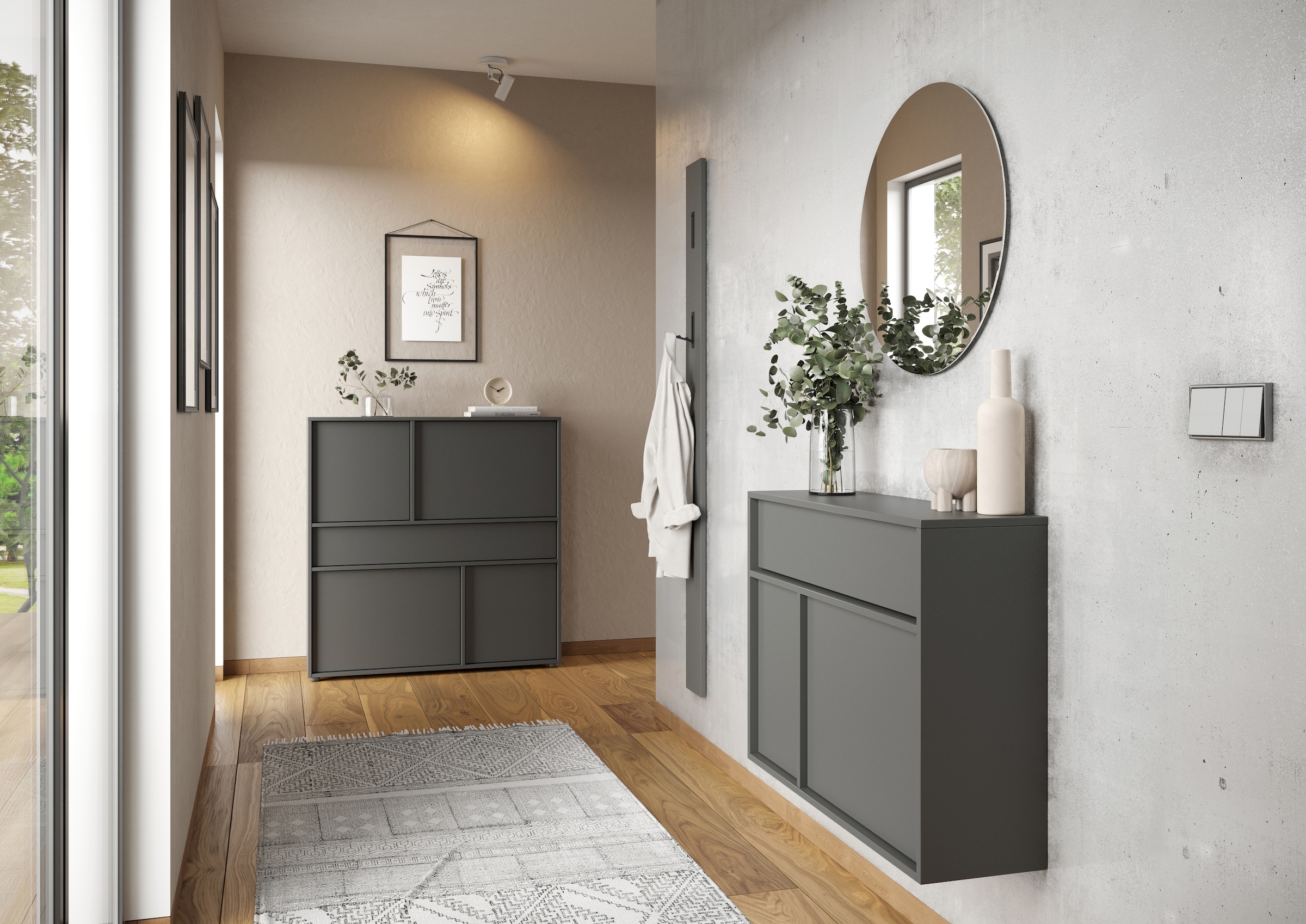 GERMANIA Mehrzweckschrank »Ameca 2.0«, stehend und hängend montierbar, moderner Flurschrank, Breite 83 cm